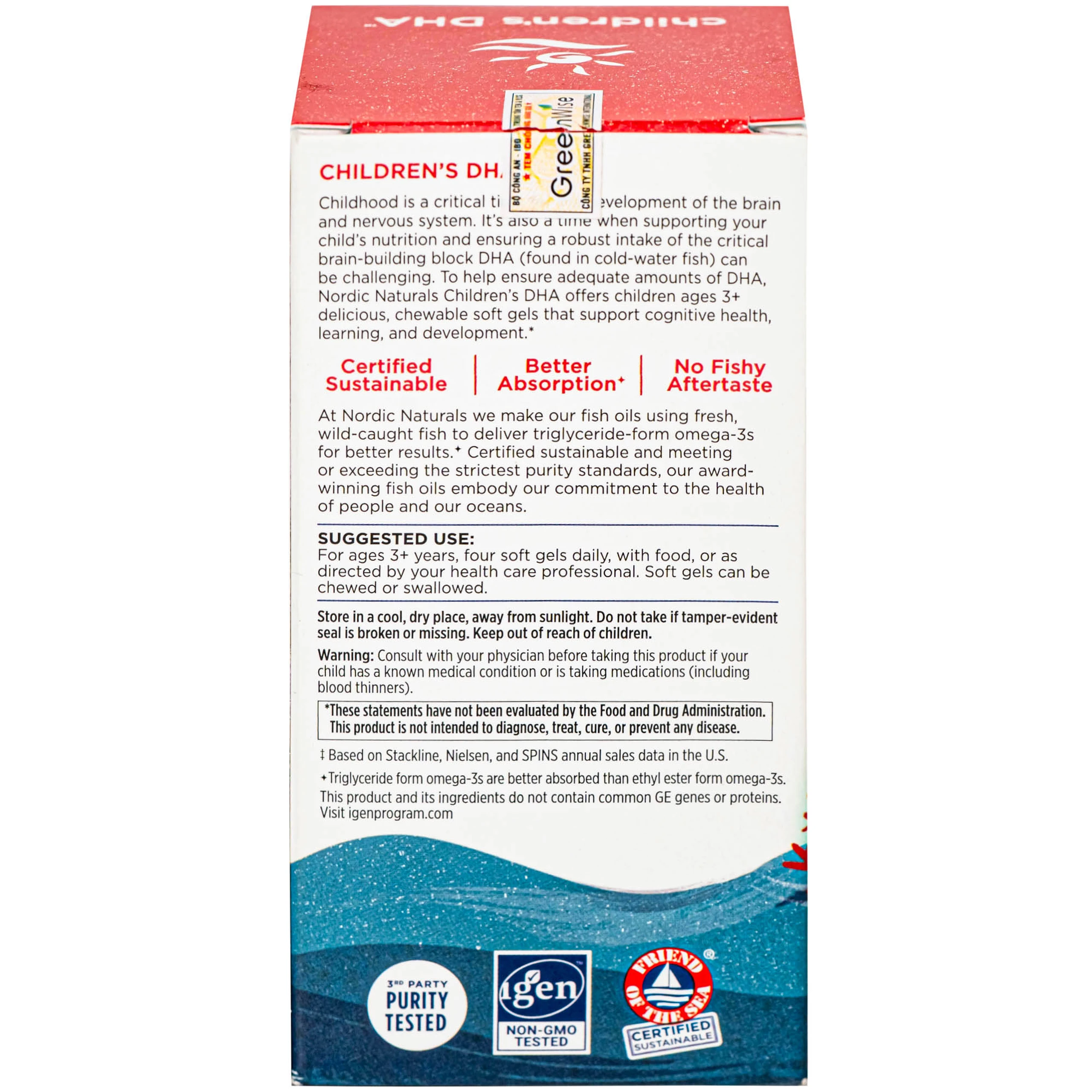 Viên uống tốt cho não bộ của trẻ Nordic Naturals Children's DHA Strawberry Flavor (90 viên)