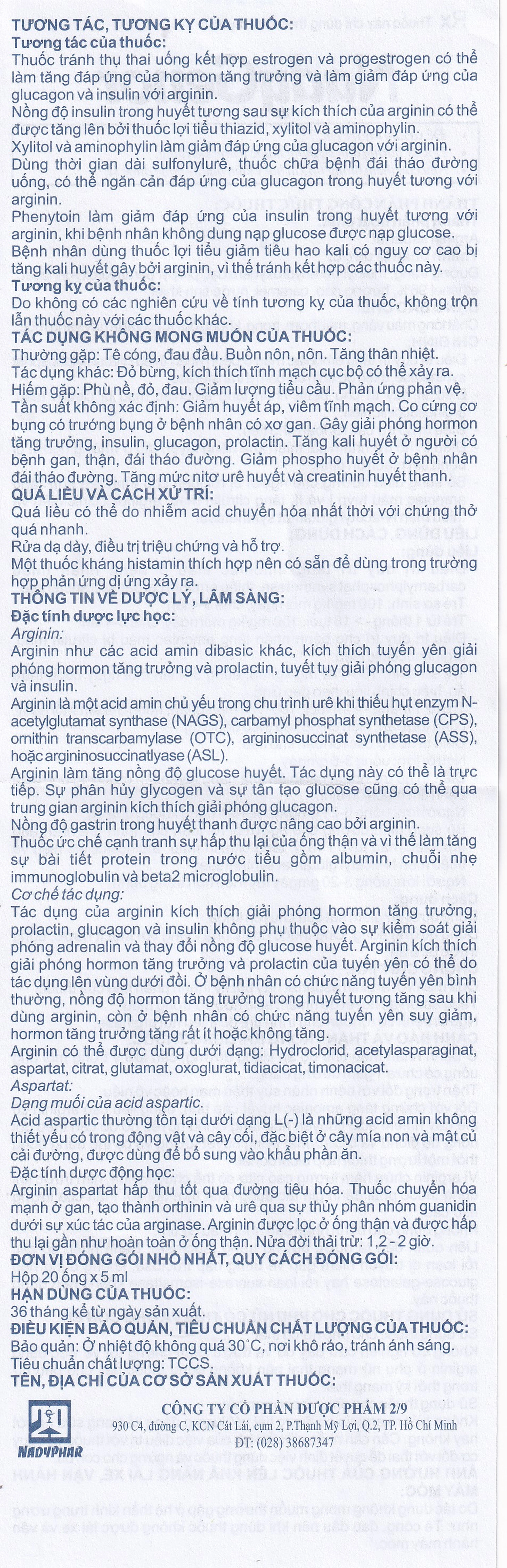 Thuốc NadyGenor 5ml Nadyphar điều trị duy trì tăng amoniac máu (20 ống)