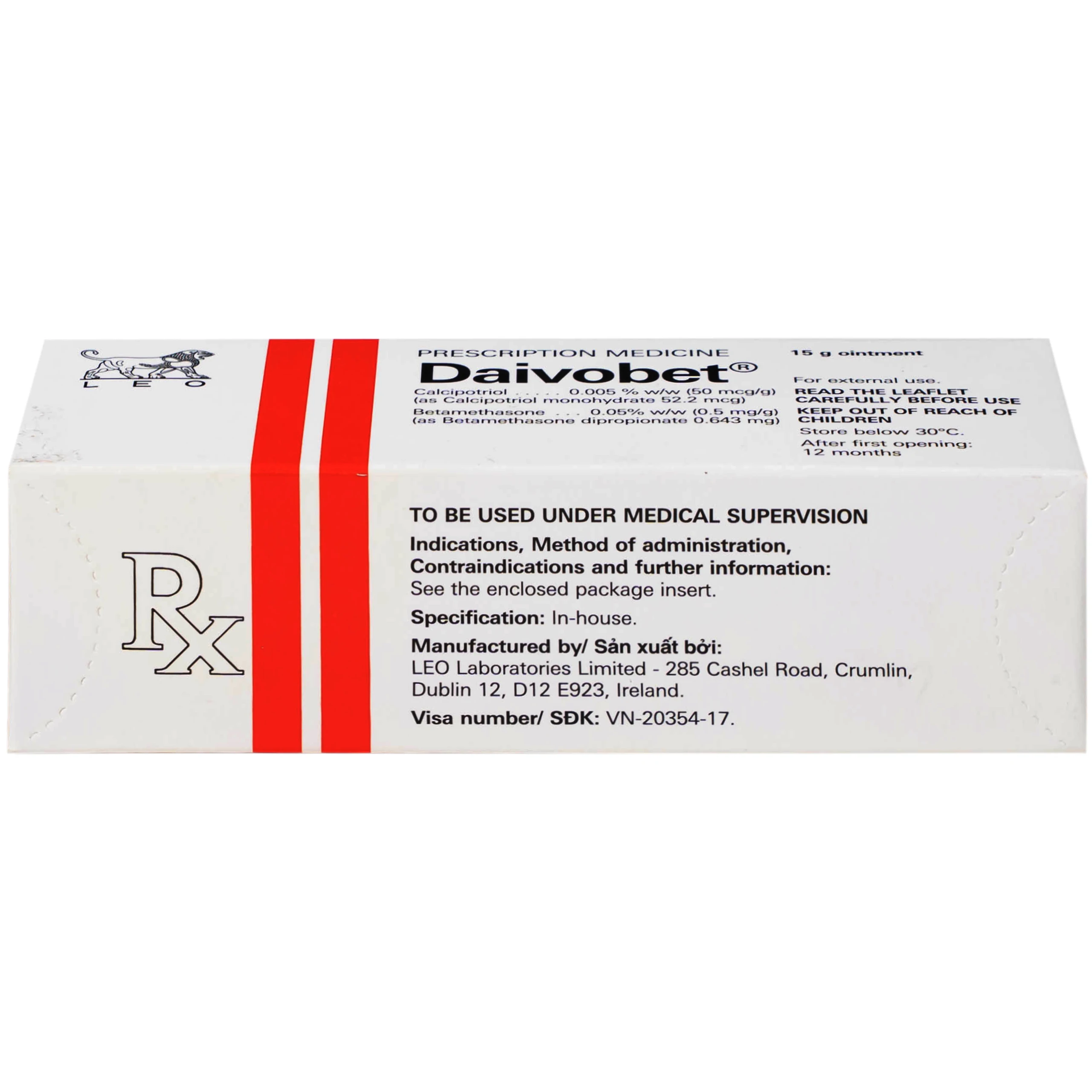 Thuốc mỡ Daivobet LEO điều trị bệnh vảy nến mảng mạn tính (15g)