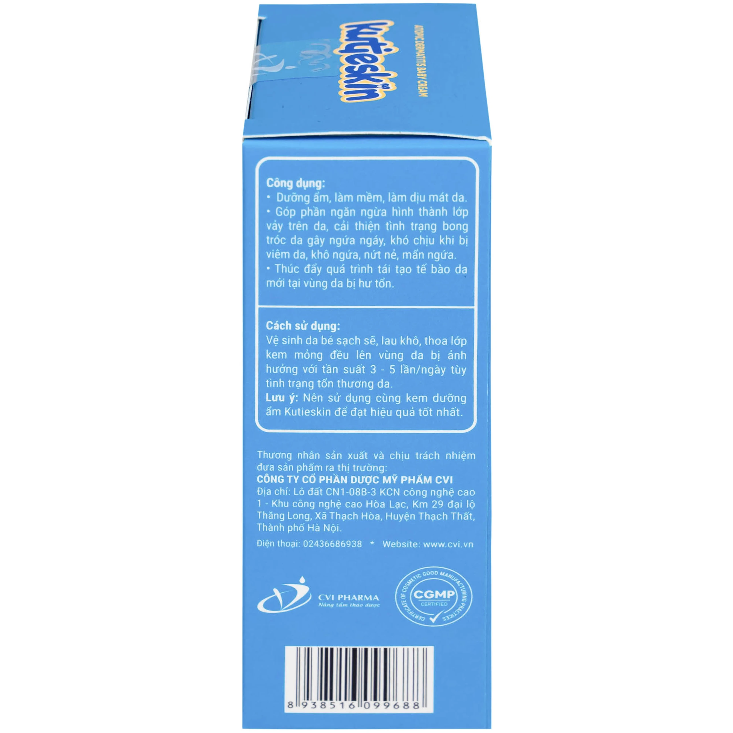 Kem bôi Kutieskin hỗ trợ cải thiện tình trạng chàm sữa và dưỡng ẩm cho da bé (30g)