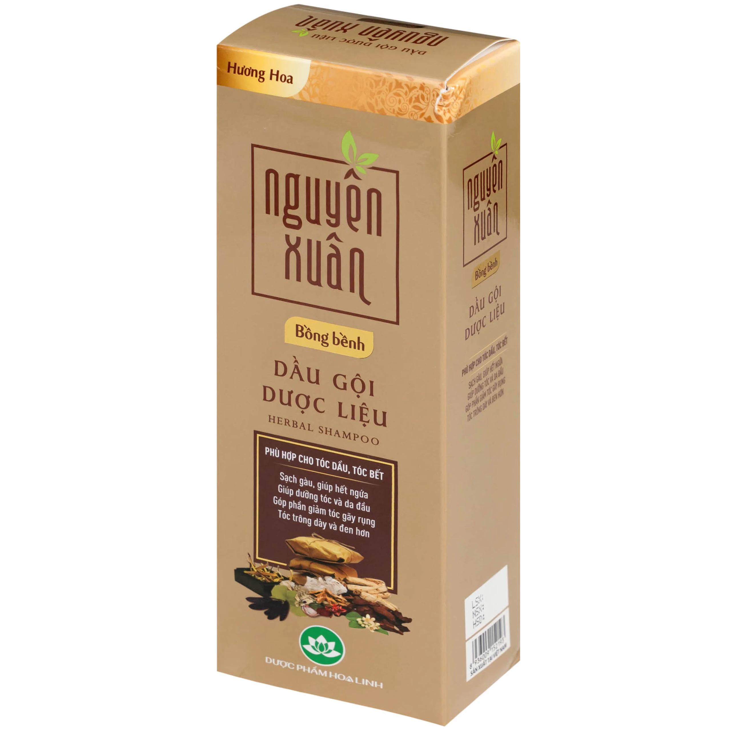 Dầu gội dược liệu Nguyên Xuân vàng giảm gãy rụng, da đầu nhiều dầu (260g)