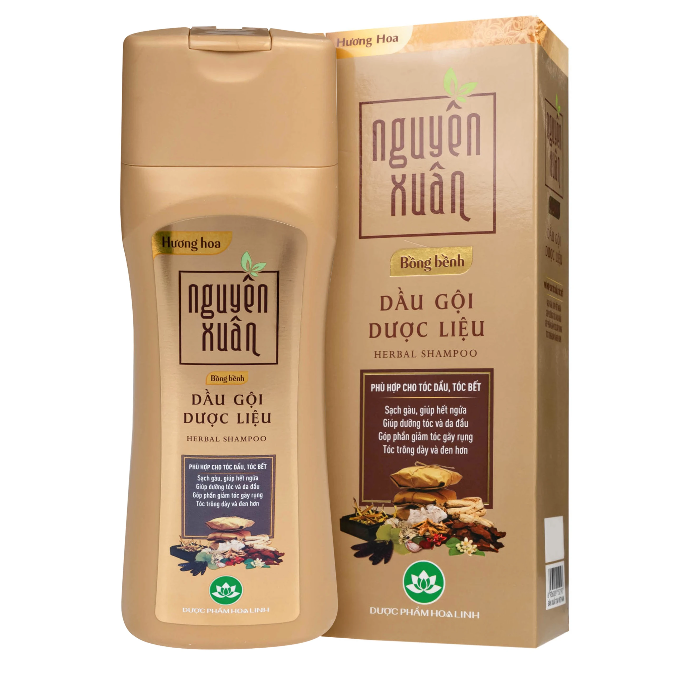 Dầu gội dược liệu Nguyên Xuân vàng giảm gãy rụng, da đầu nhiều dầu (260g)