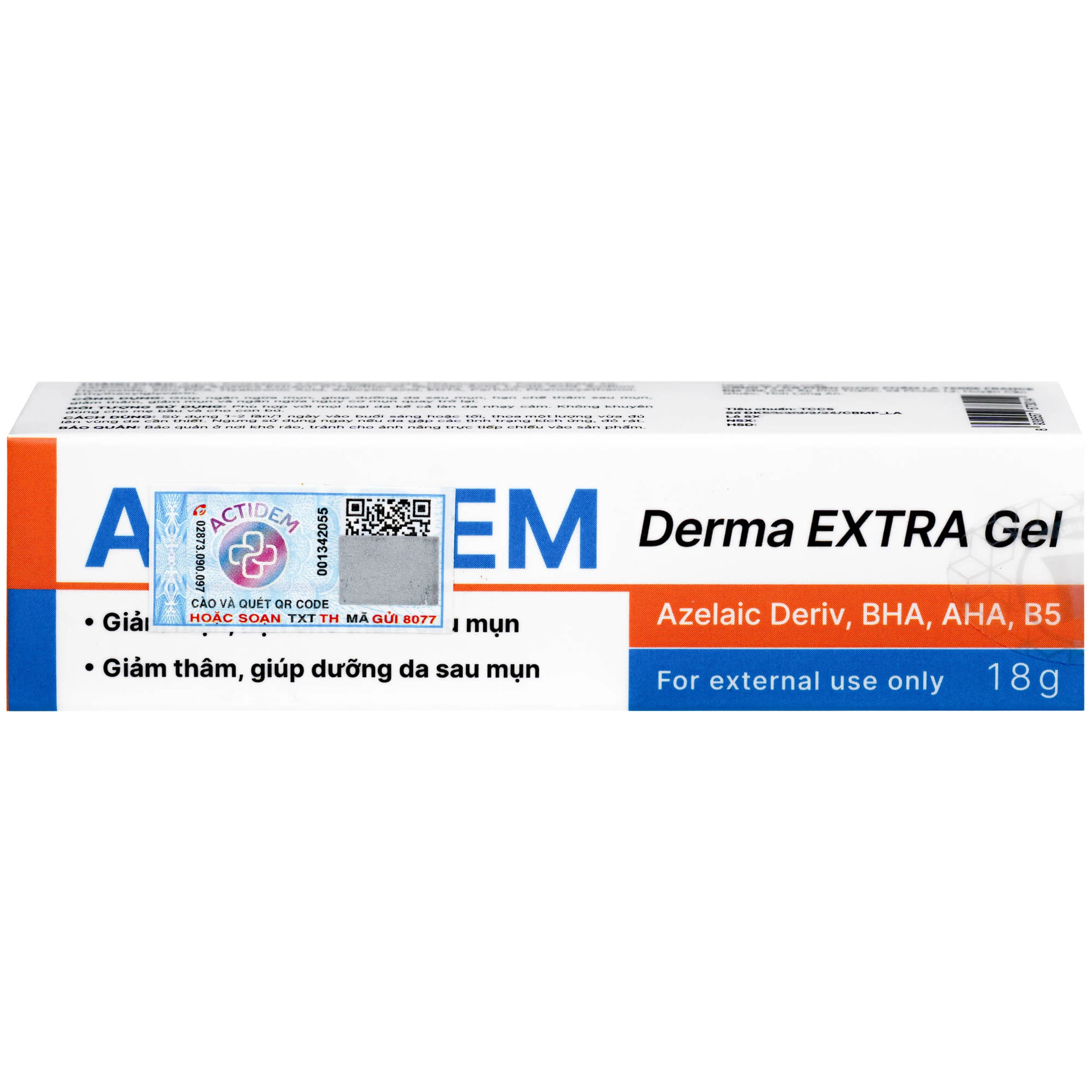 Gel bôi Actidem Derma Extra giảm mụn, mờ thâm (18g)