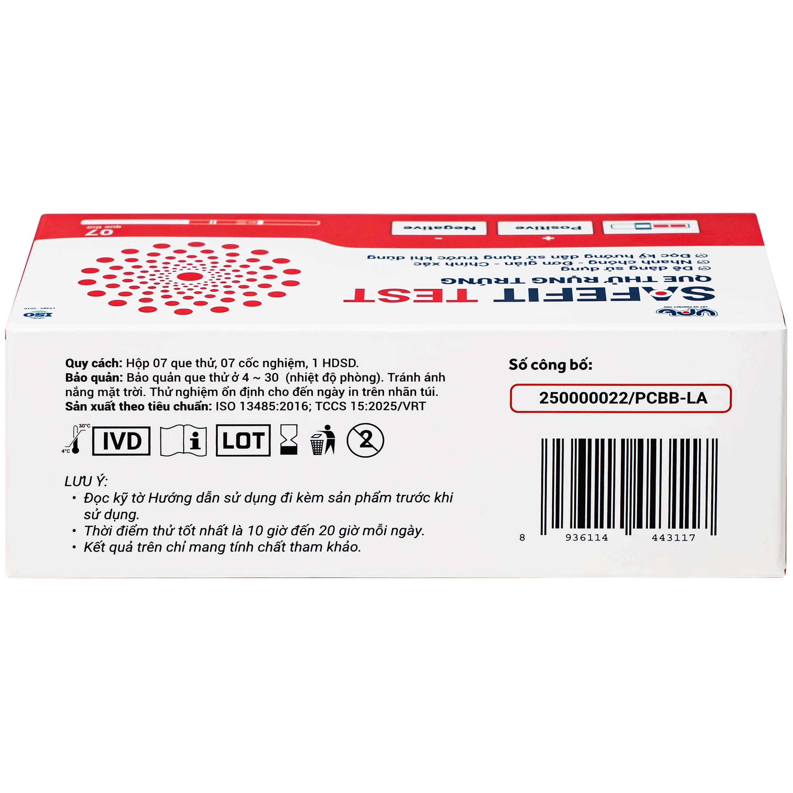 Que thử rụng trứng Safefit test (7 cái) dùng xác định ngày rụng trứng nhanh chóng, đơn giản 11