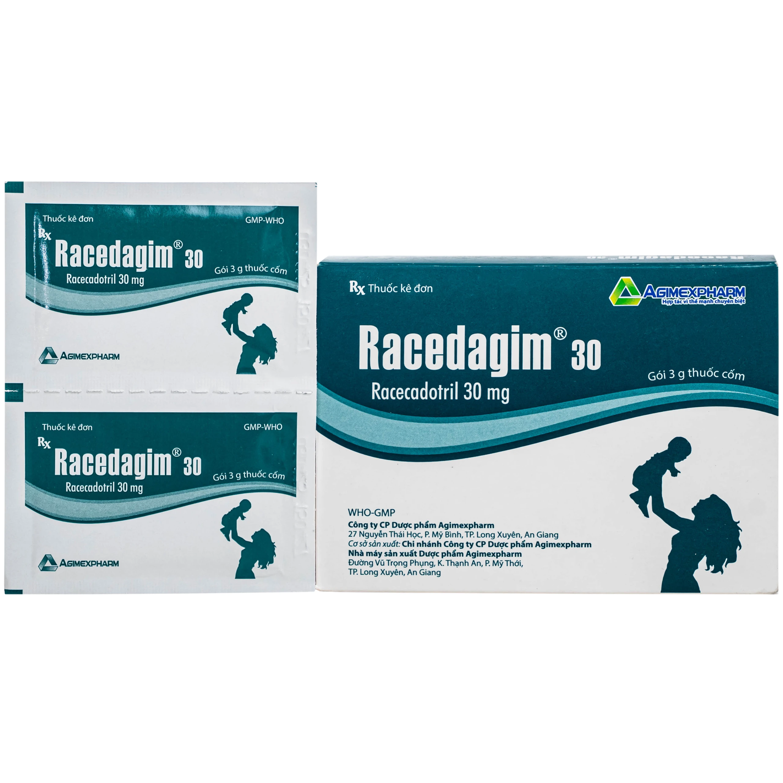 Thuốc cốm Racedagim 30MG Agimexpharm điều trị tiêu chảy cấp ở trẻ em (30 gói x 3g)