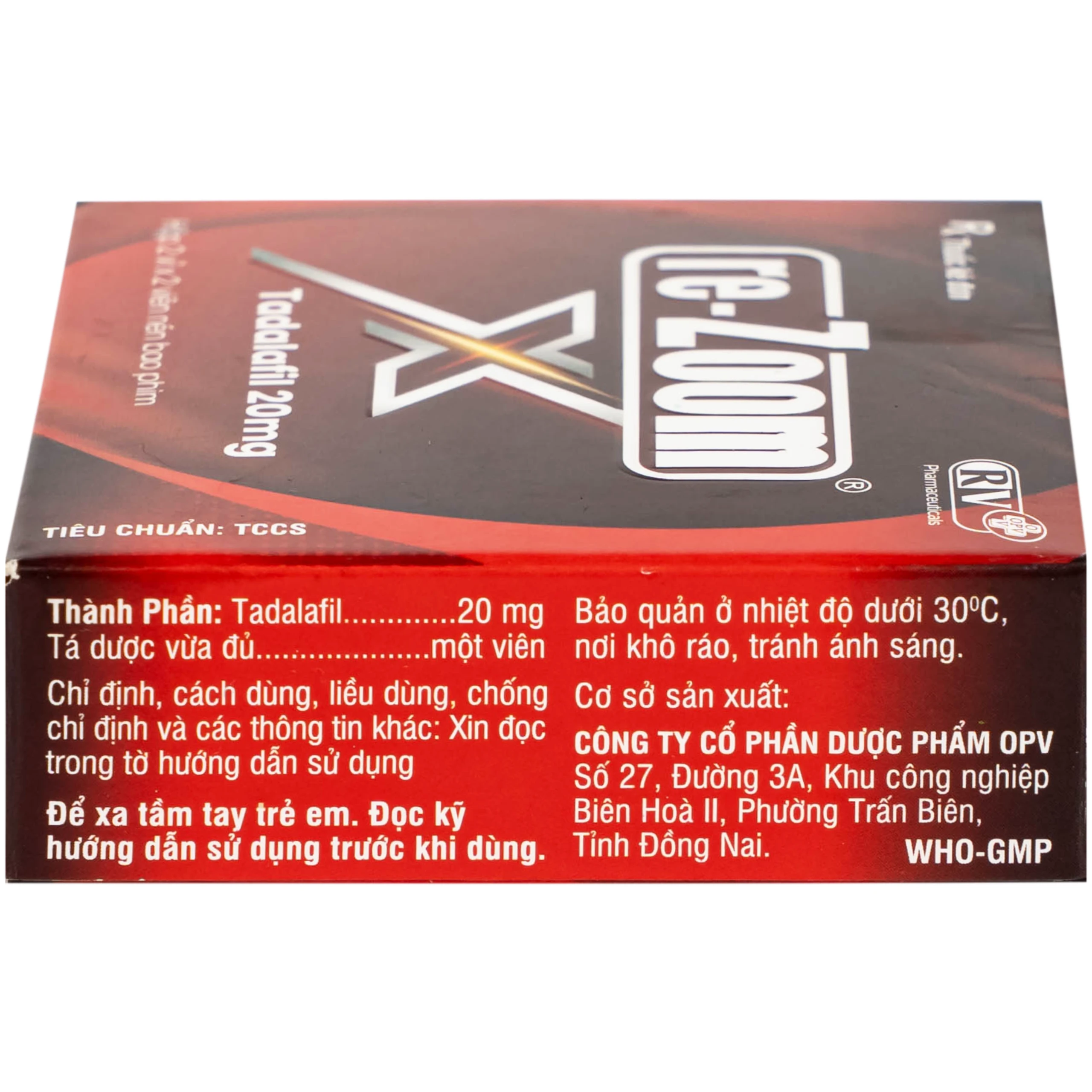 Thuốc Re-Zoom X 20mg OPV Điều trị rối loạn cương dương (2 vỉ x 2 viên)