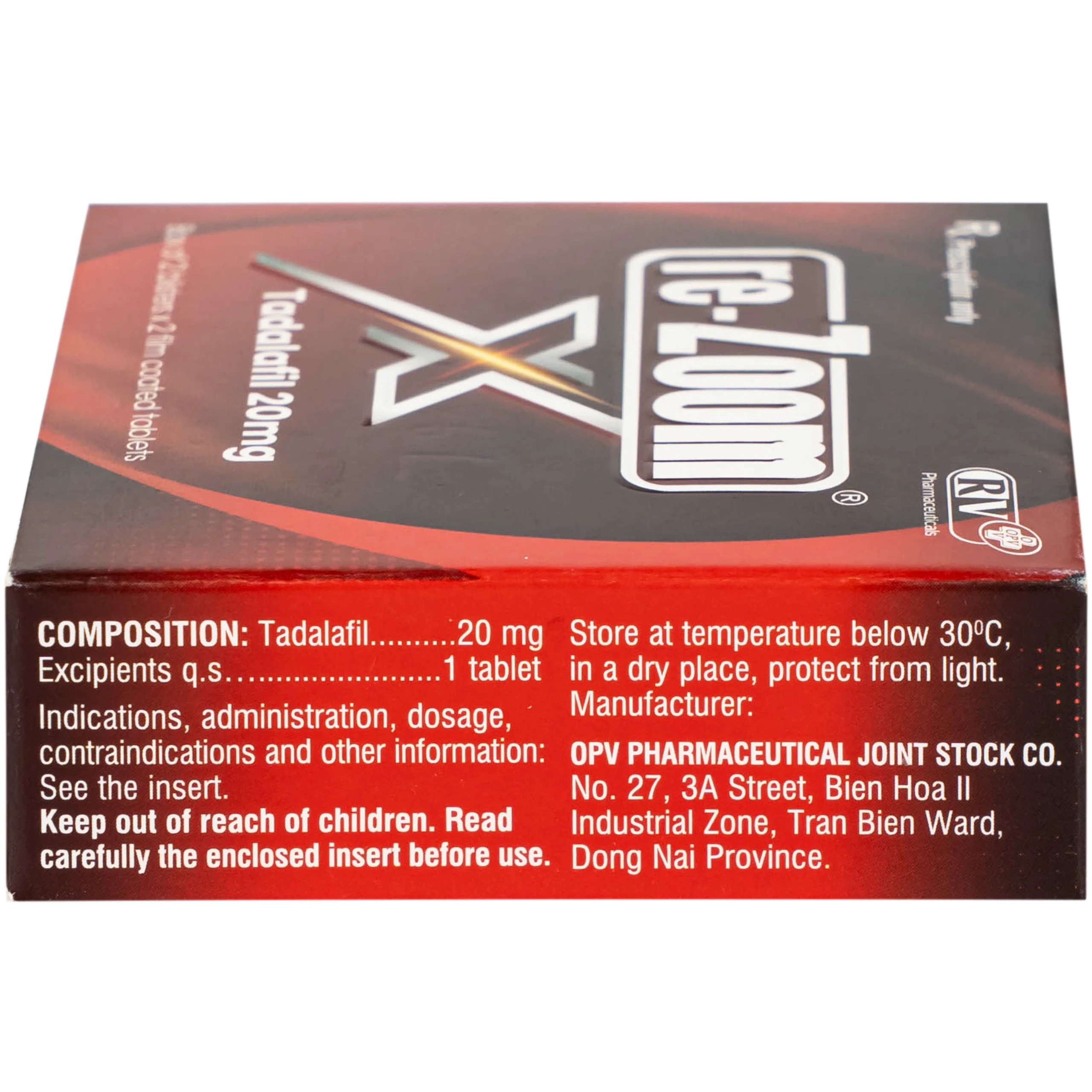 Thuốc Re-Zoom X 20mg OPV Điều trị rối loạn cương dương (2 vỉ x 2 viên)