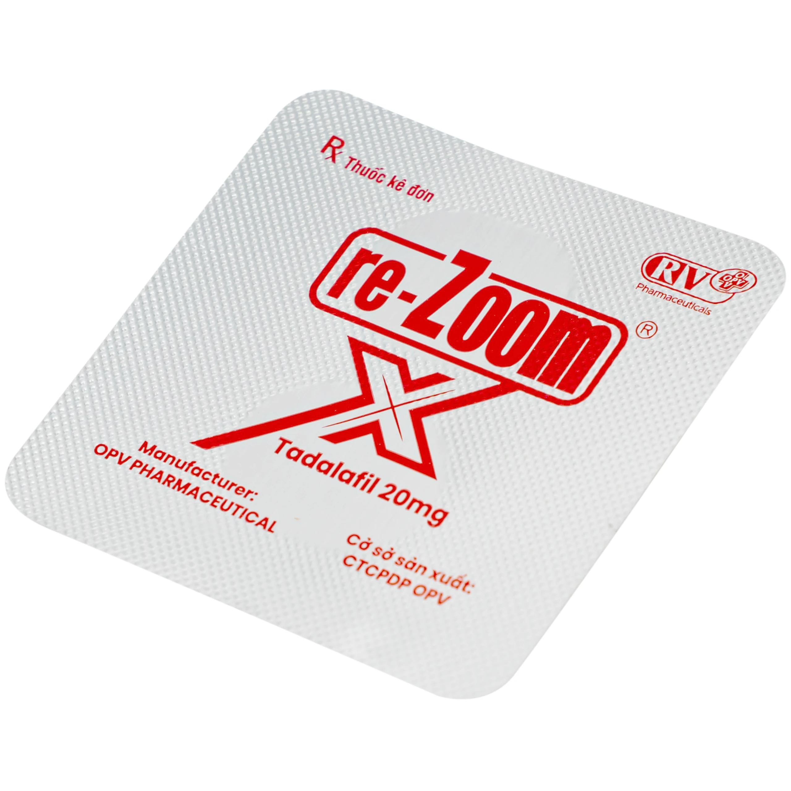 Thuốc Re-Zoom X 20mg OPV Điều trị rối loạn cương dương (2 vỉ x 2 viên)
