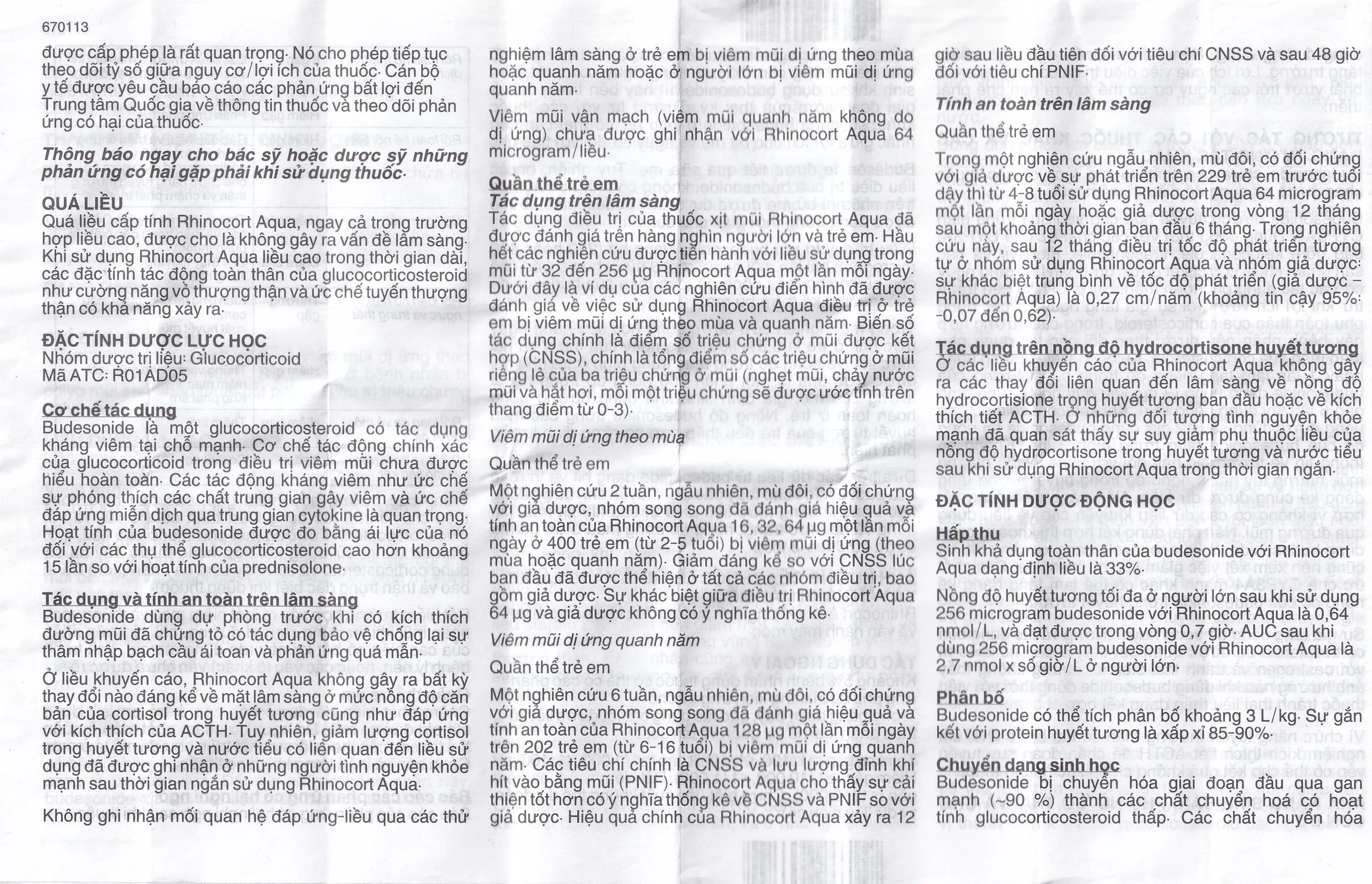 Thuốc Rhinocort Aqua 64mcg McNeil điều trị trong các trường hợp viêm mũi dị ứng quanh năm và viêm mũi dị ứng theo mùa (120 liều)