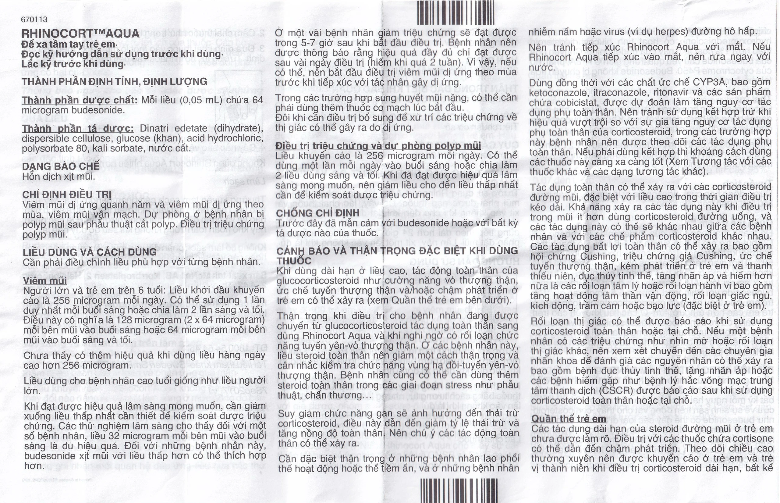 Thuốc Rhinocort Aqua 64mcg McNeil điều trị trong các trường hợp viêm mũi dị ứng quanh năm và viêm mũi dị ứng theo mùa (120 liều)