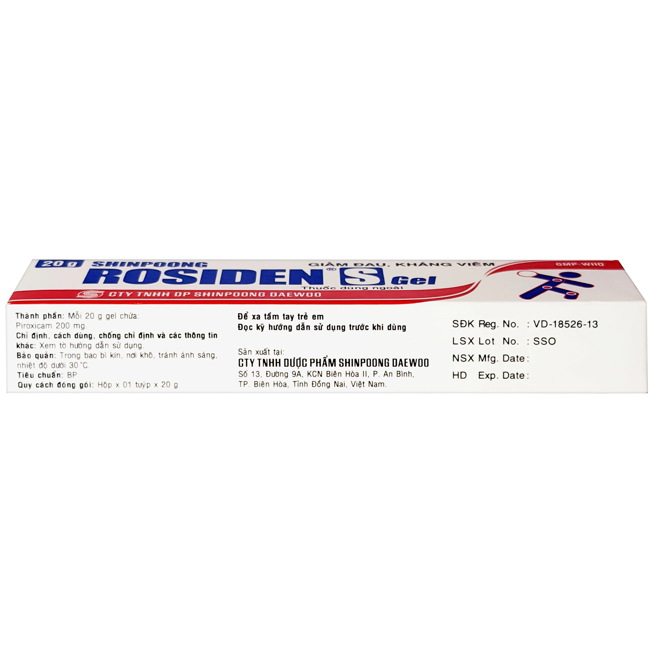 Gel Rosiden S Daewon giảm đau và kháng viêm (20g)