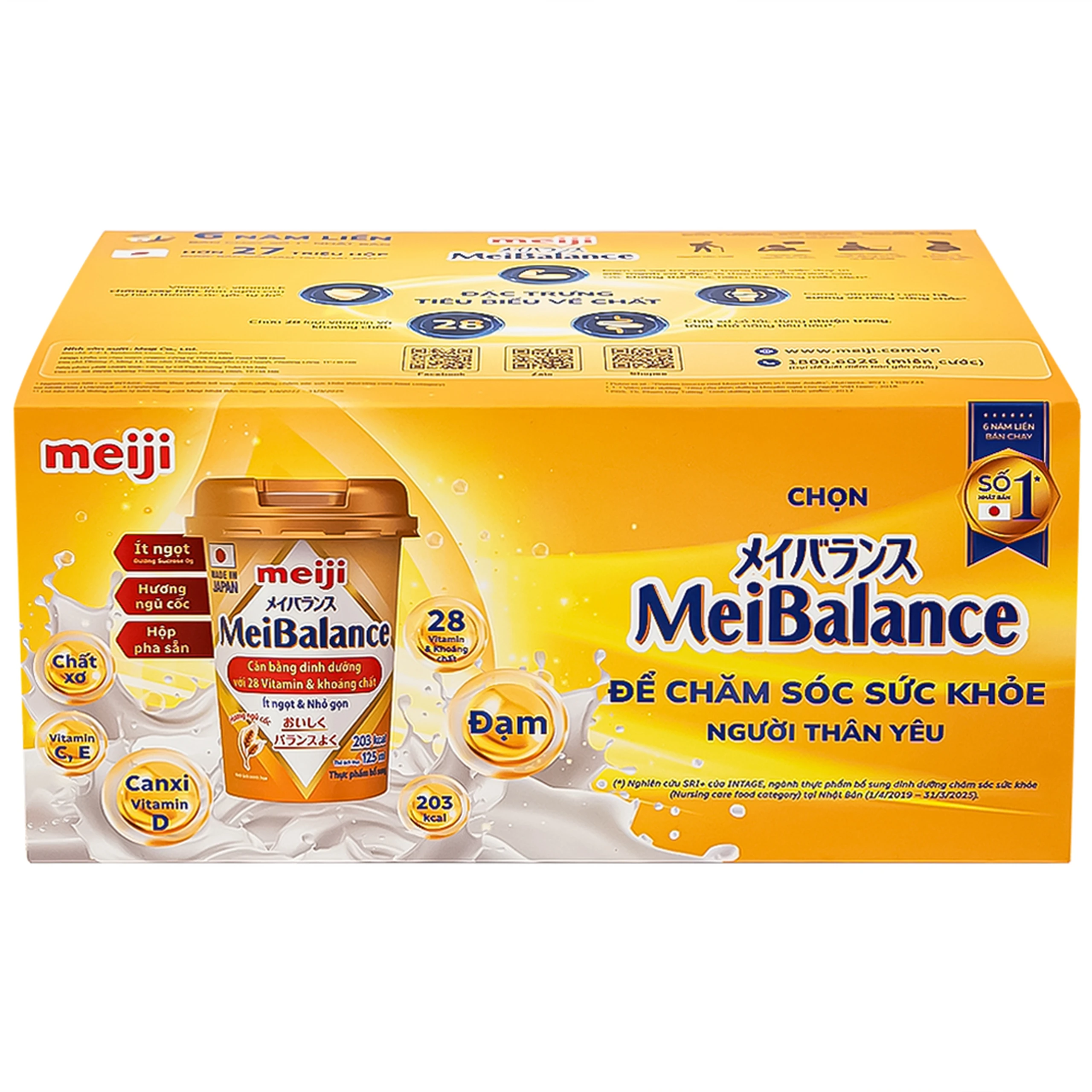 Sữa cân bằng dinh dưỡng Meiji Meibalance hương ngũ cốc (24 hộp x 125ml)