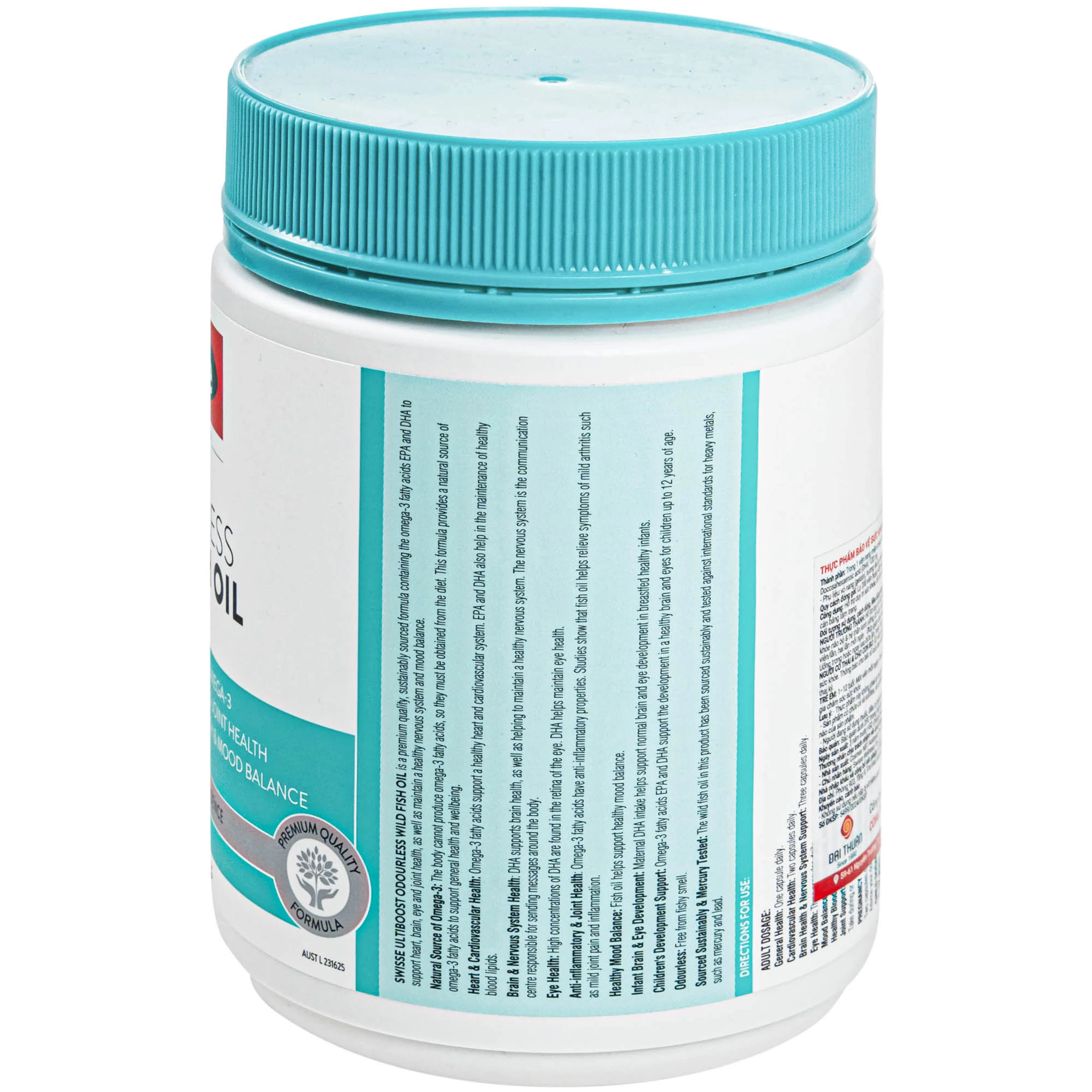 Viên uống tốt cho tim mạch, mắt, não Odourless Wild Fish Oil Swisse (400 viên)