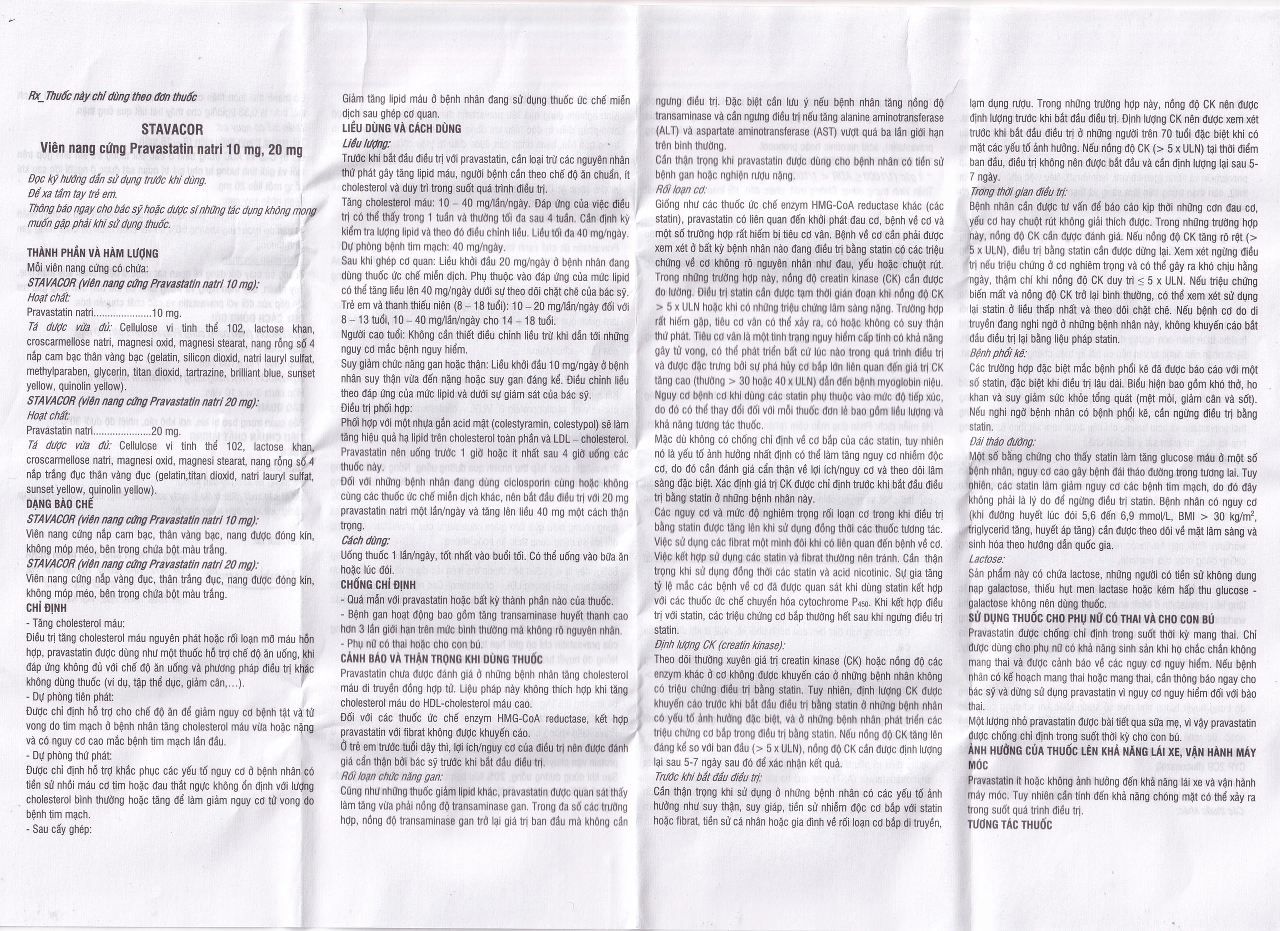 Thuốc Stavacor 20mg Herabiopharm điều trị tăng cholesterol máu (3 vỉ x 10 viên)