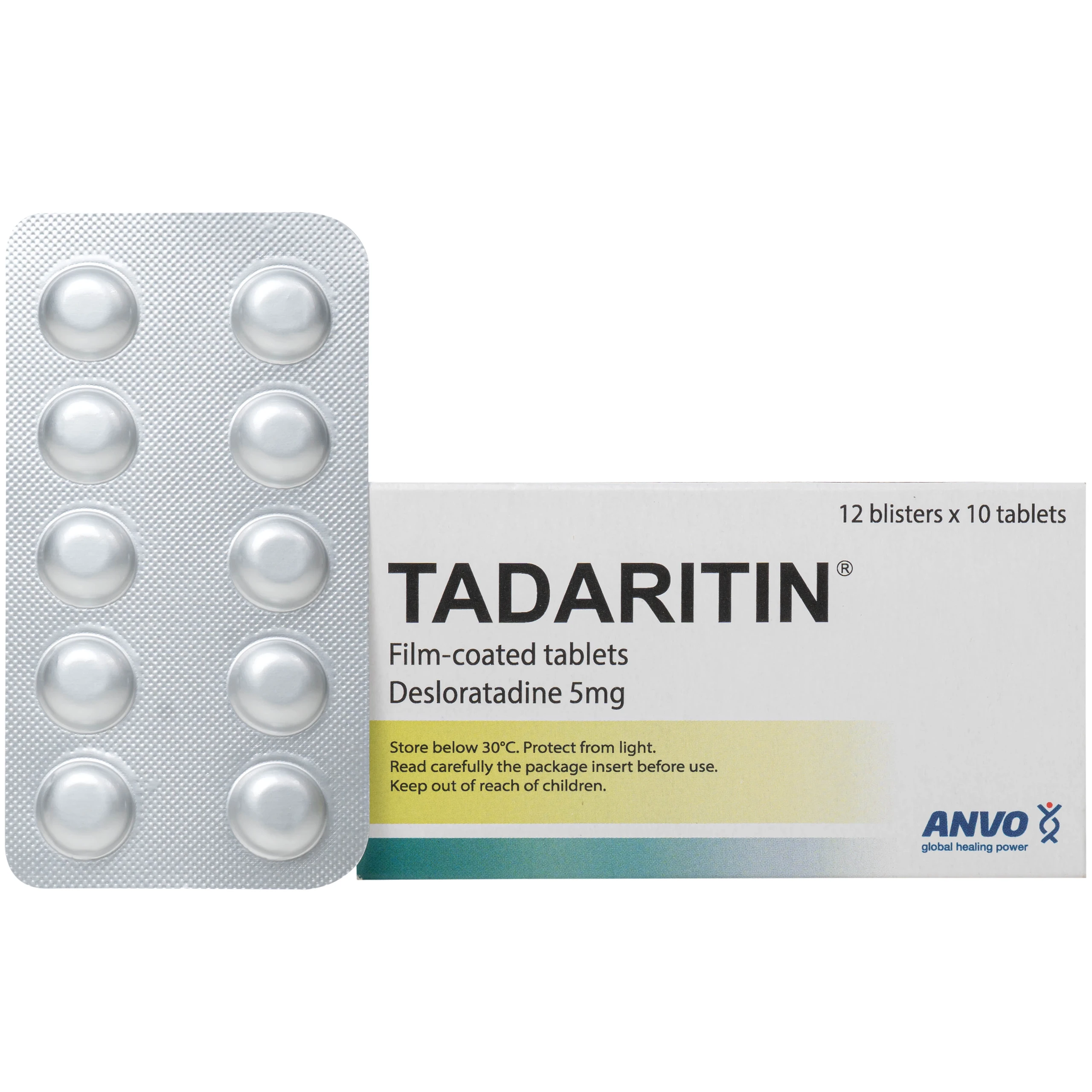 Thuốc Tadaritin 5mg Anvo Giảm viêm mũi dị ứng, mày đay (12 vỉ x 10 viên) 1