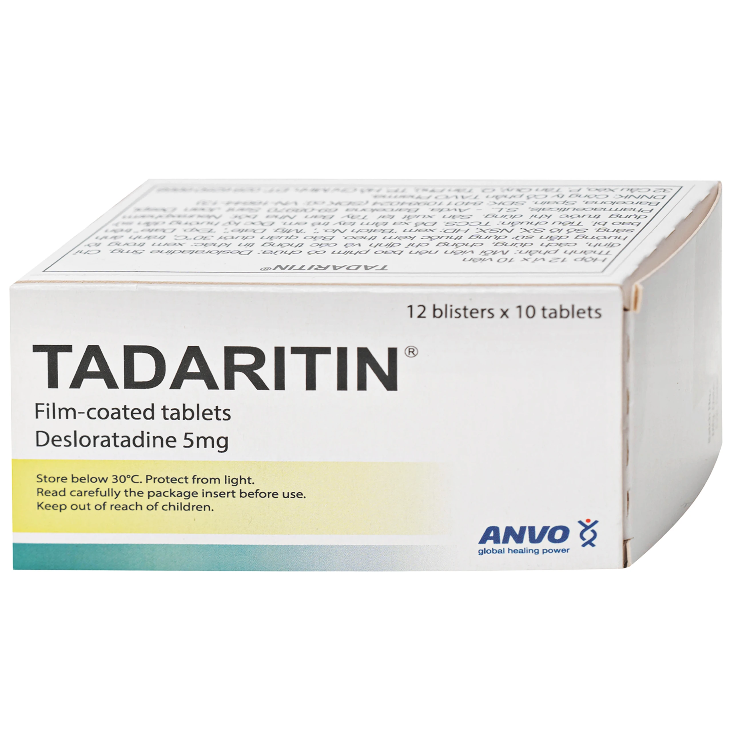 Thuốc Tadaritin 5mg Anvo Giảm viêm mũi dị ứng, mày đay (12 vỉ x 10 viên) 2