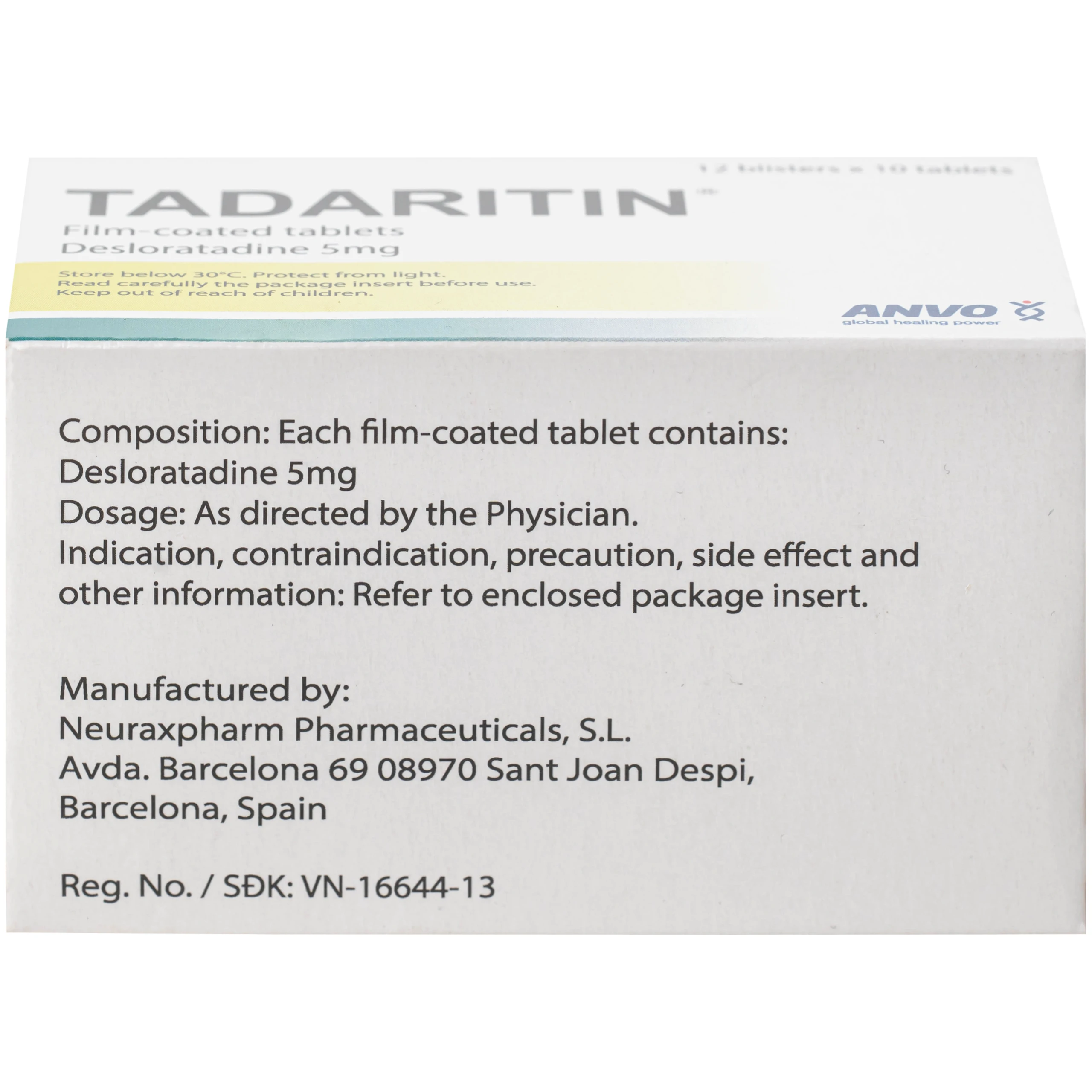 Thuốc Tadaritin 5mg Anvo Giảm viêm mũi dị ứng, mày đay (12 vỉ x 10 viên) 4