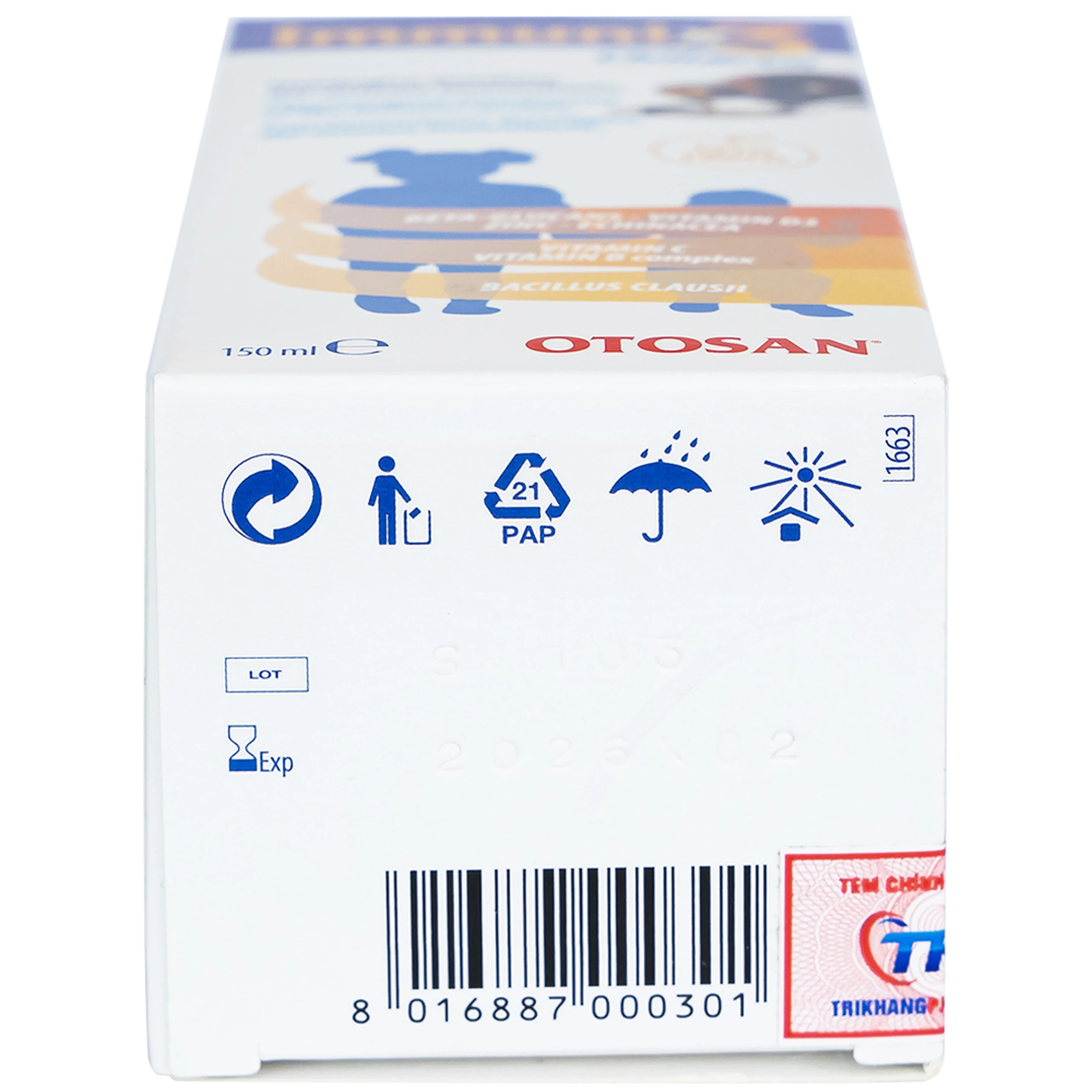 Siro hỗ trợ tăng cường sức đề kháng ở trẻ Immunix3 Otosan (150ml)