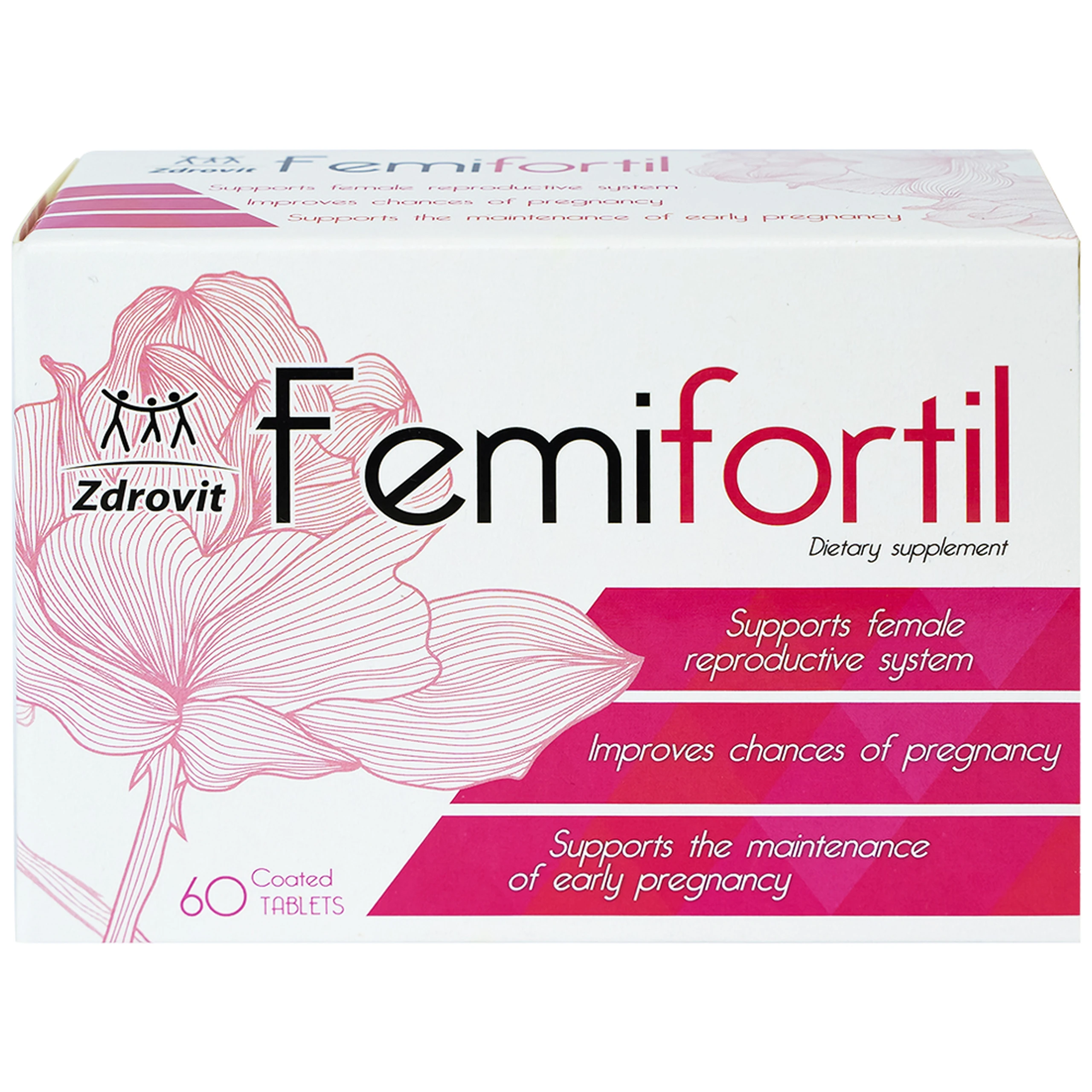 Viên bổ sung vitamin, khoáng chất cho phụ nữ mang thai Femifortil (4 vỉ x 15 viên)