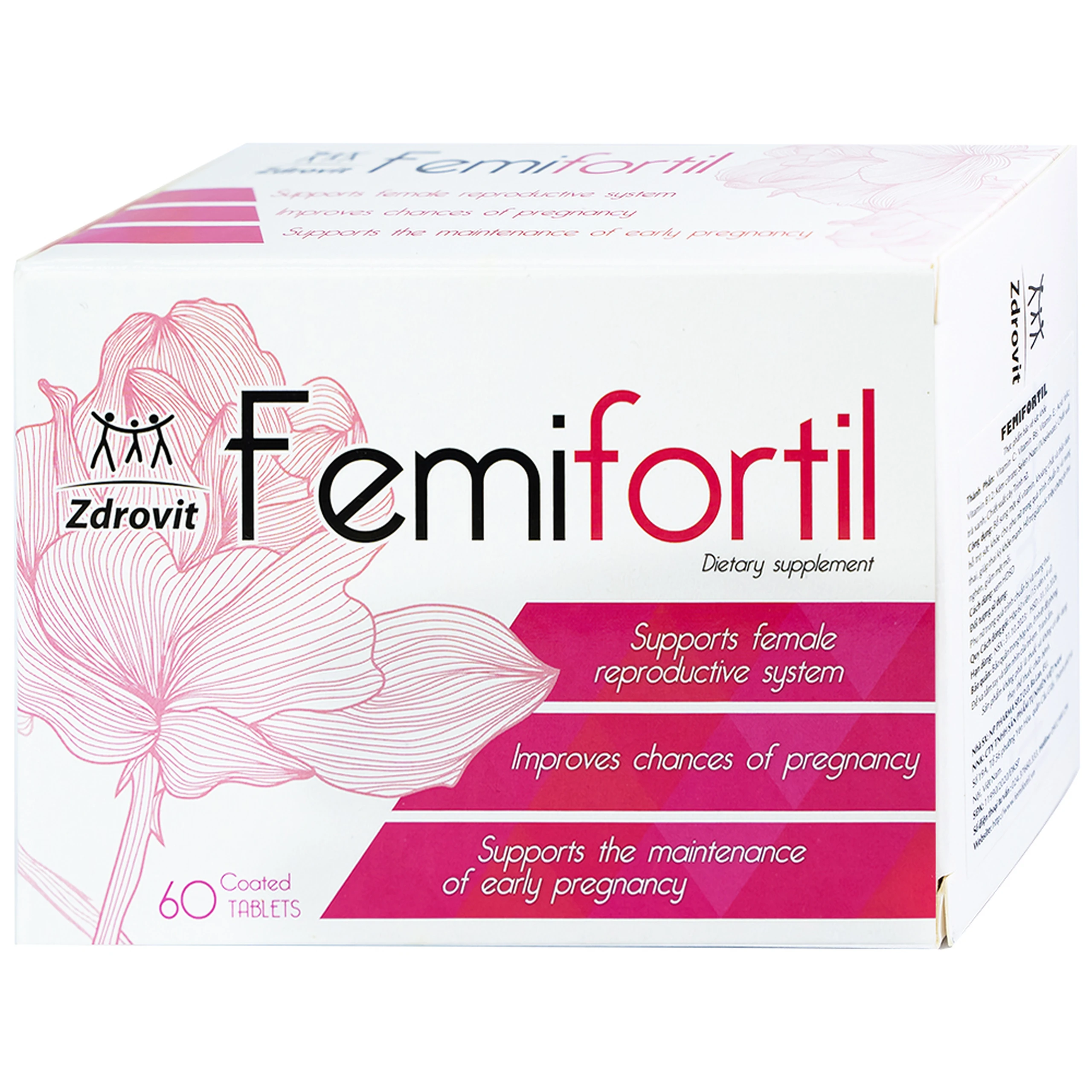 Viên bổ sung vitamin, khoáng chất cho phụ nữ mang thai Femifortil (4 vỉ x 15 viên)