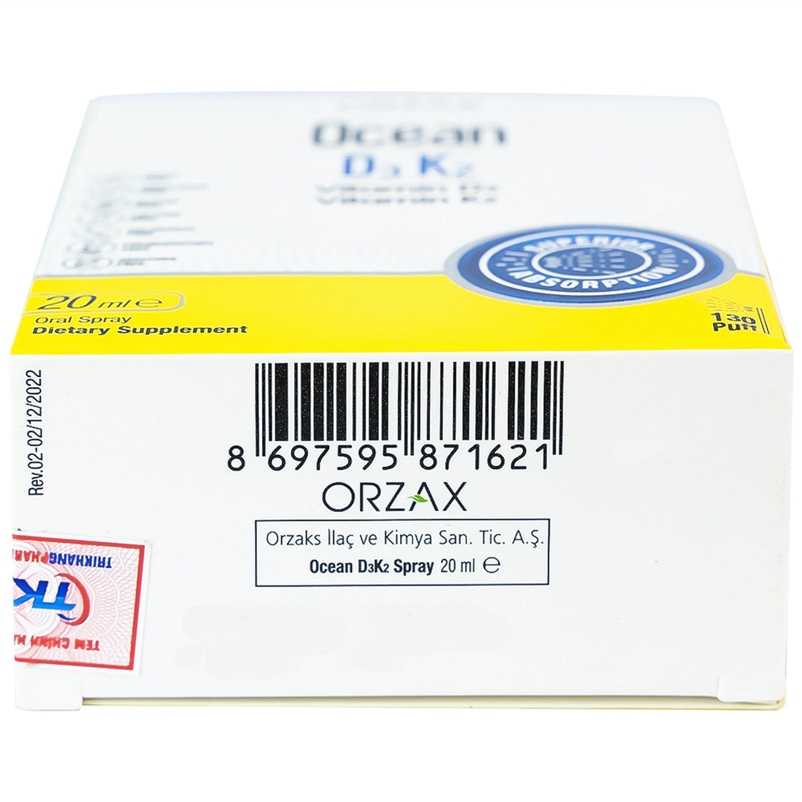 Siro giúp tăng cường hấp thu canxi Ocean D3K2 Orzax (20ml)