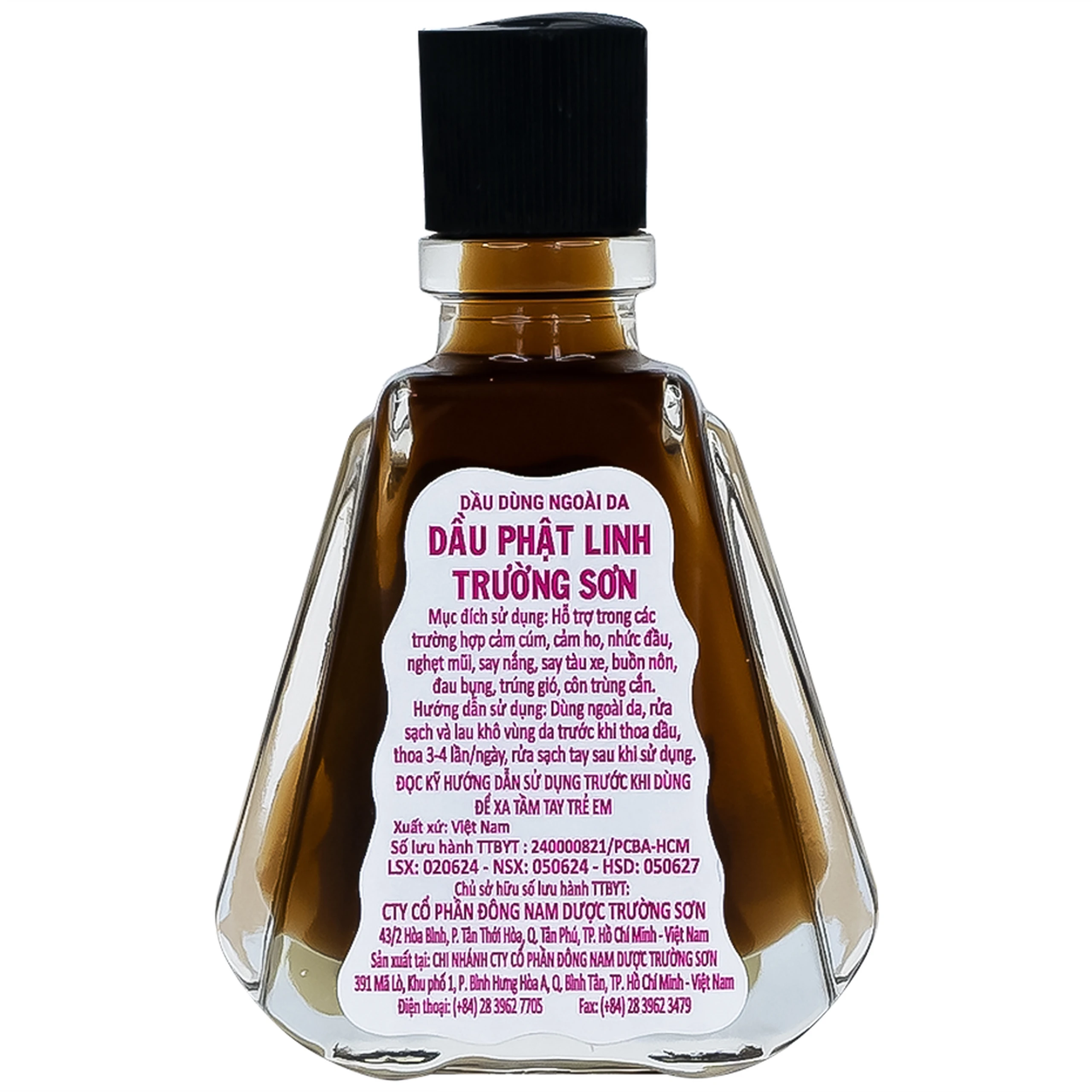 Dầu gió Phật Linh Trường Sơn 5ml giúp giảm đau nhức, sổ mũi, chóng mặt, say tàu xe