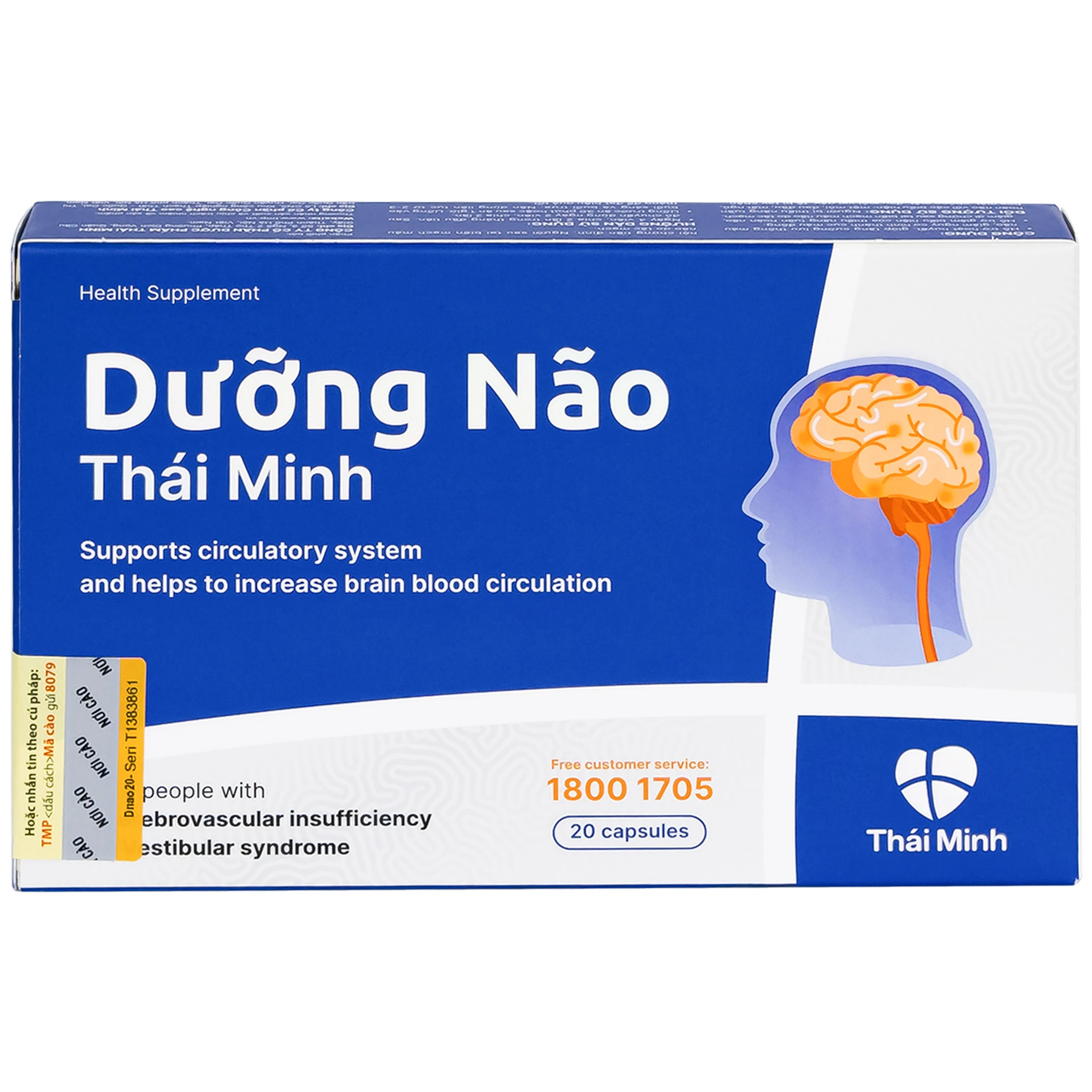 Viên tăng lưu thông máu não Dưỡng Não Thái Minh (2 vỉ x 10 viên)