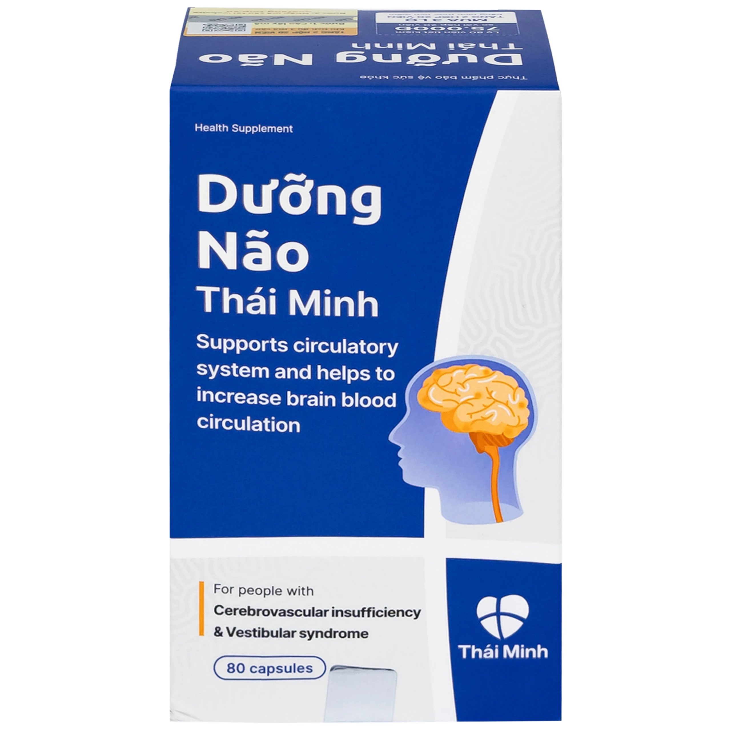 Viên tăng lưu thông máu não Dưỡng Não Thái Minh ((80 viên)