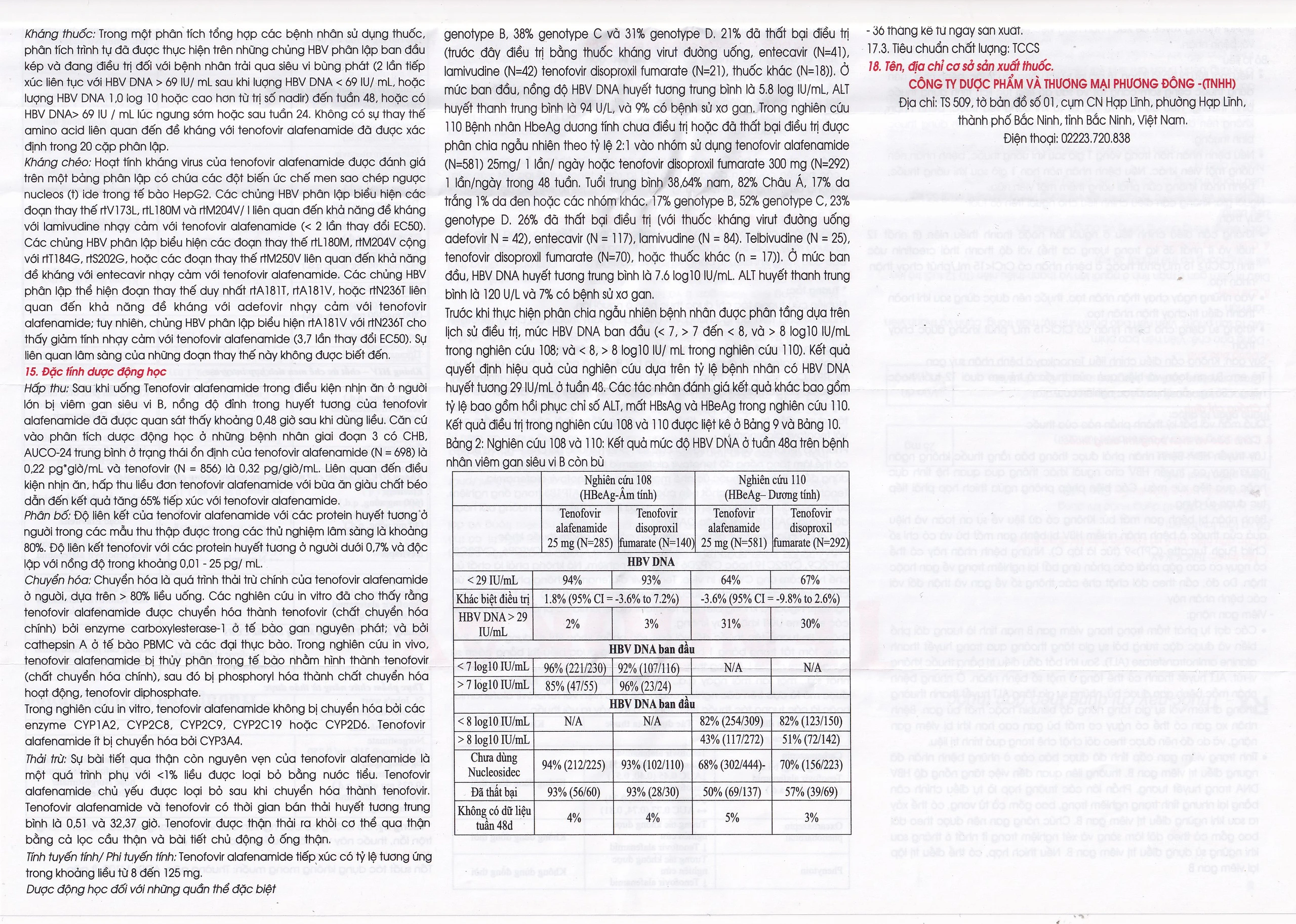Thuốc Tenoqkay 25mg Phương Đông điều trị bệnh viêm gan siêu vi B mạn tính (3 vỉ x 10 viên)