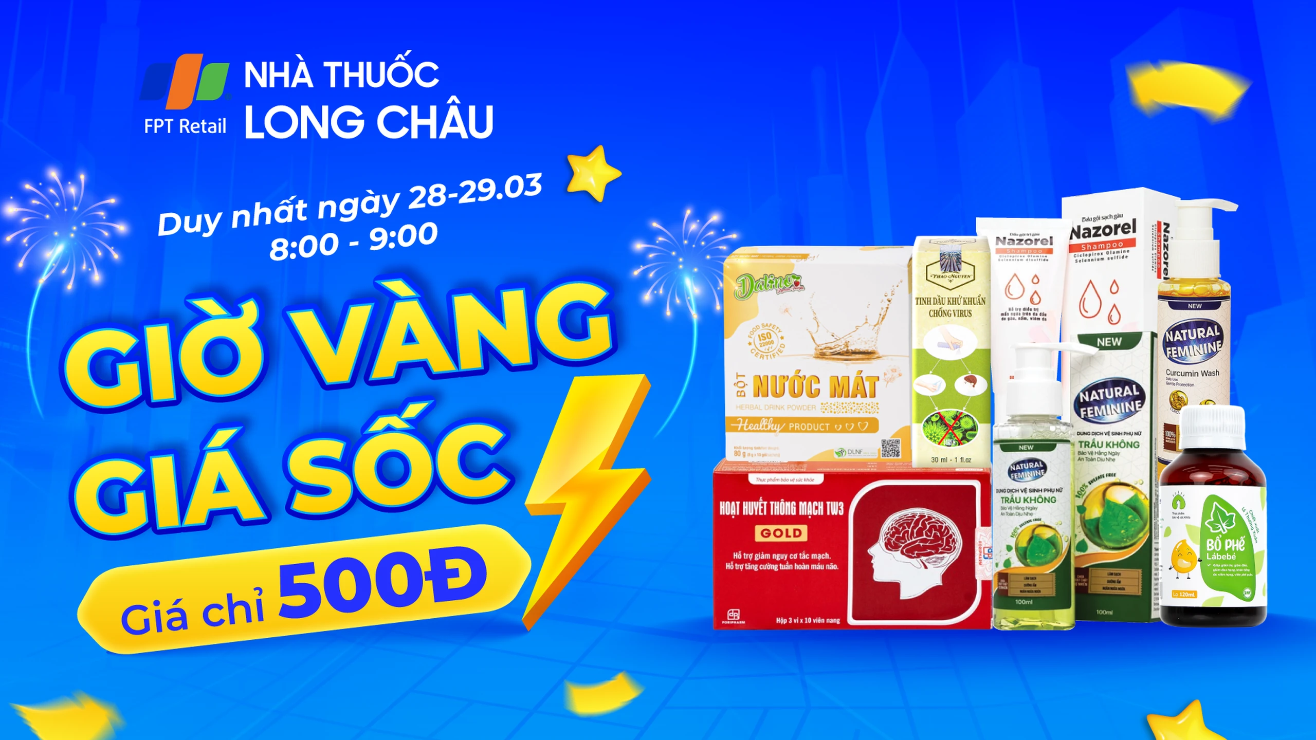 Thể lệ chương trình "Giờ vàng giá sốc - Chốt đơn 500Đ cùng Long Châu!"