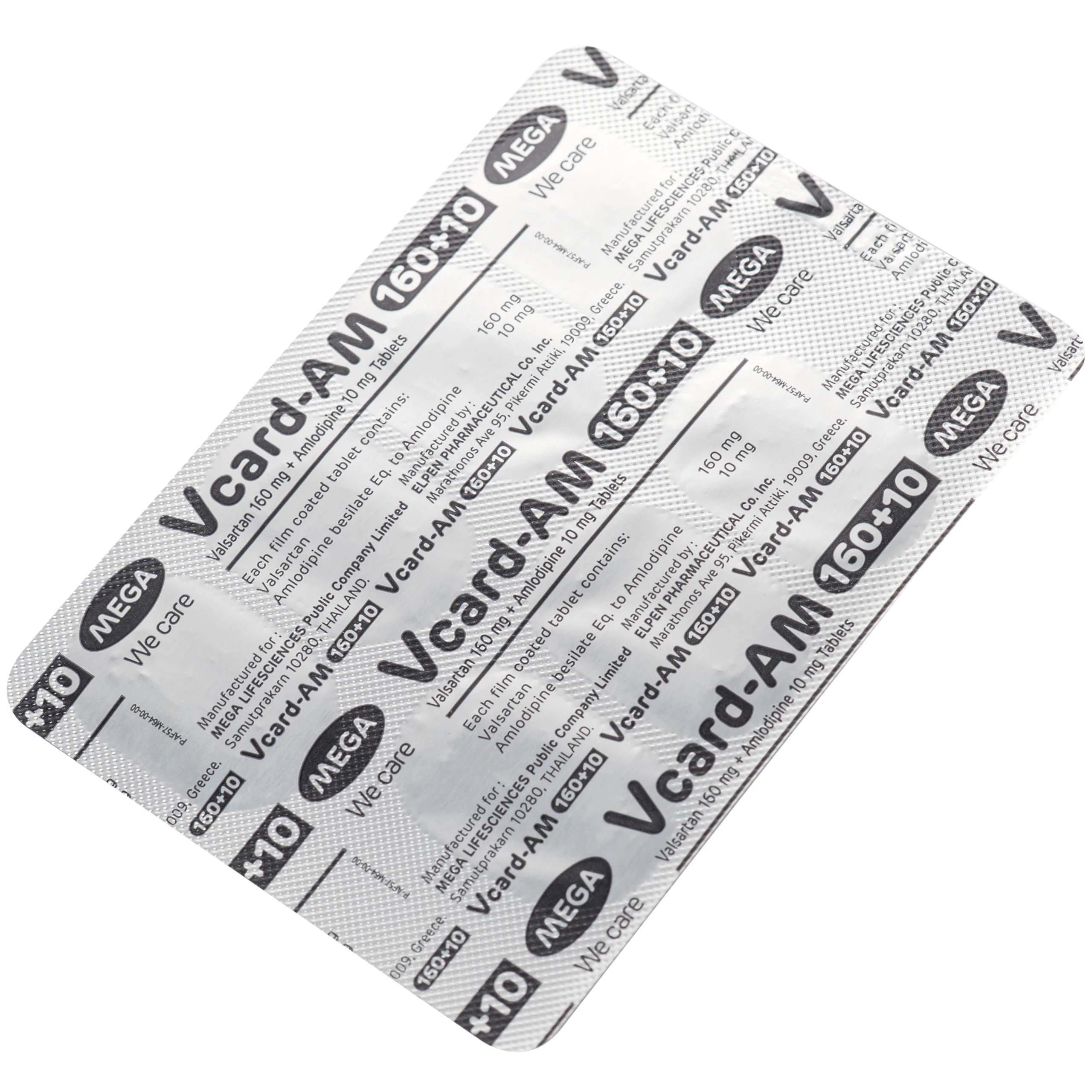 Thuốc Vcard-am 160/10mg Mega Điều trị tăng huyết áp vô căn (4 vỉ x 7 viên)