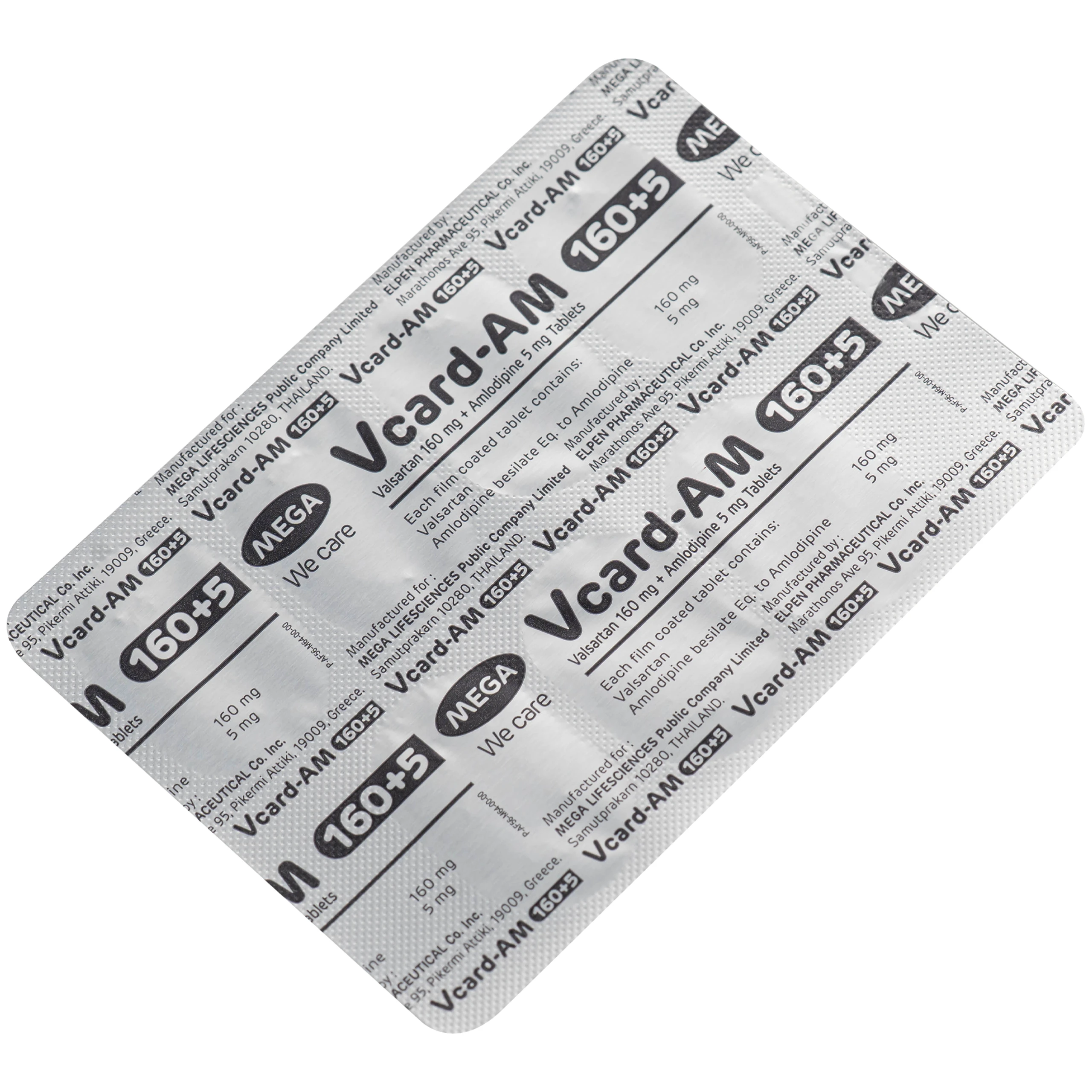 Thuốc Vcard-am 160/5mg Mega Điều trị tăng huyết áp vô căn (4 vỉ x 7 viên)