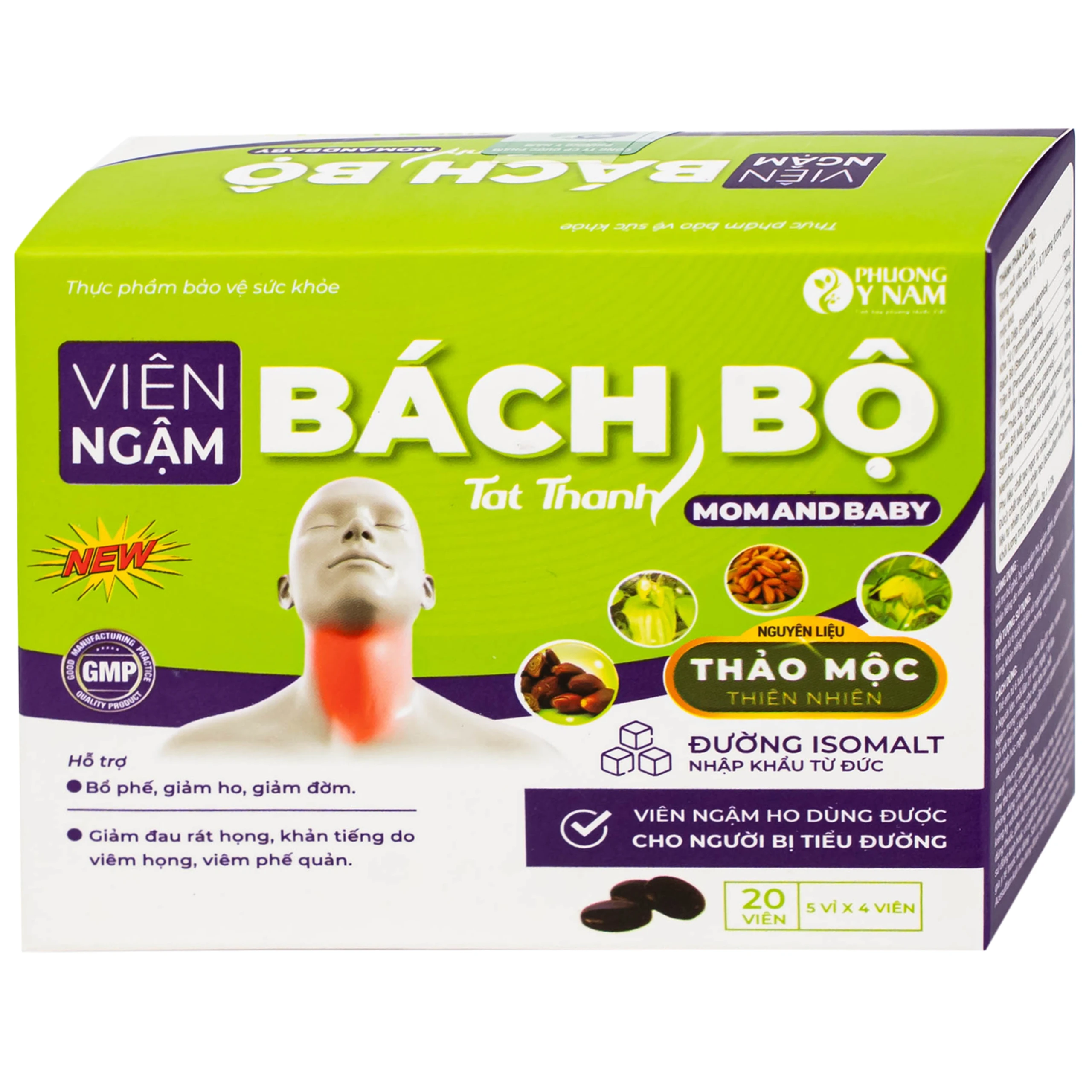 Viên ngậm Bách Bộ Momandbaby 5 vỉ x 4 viên