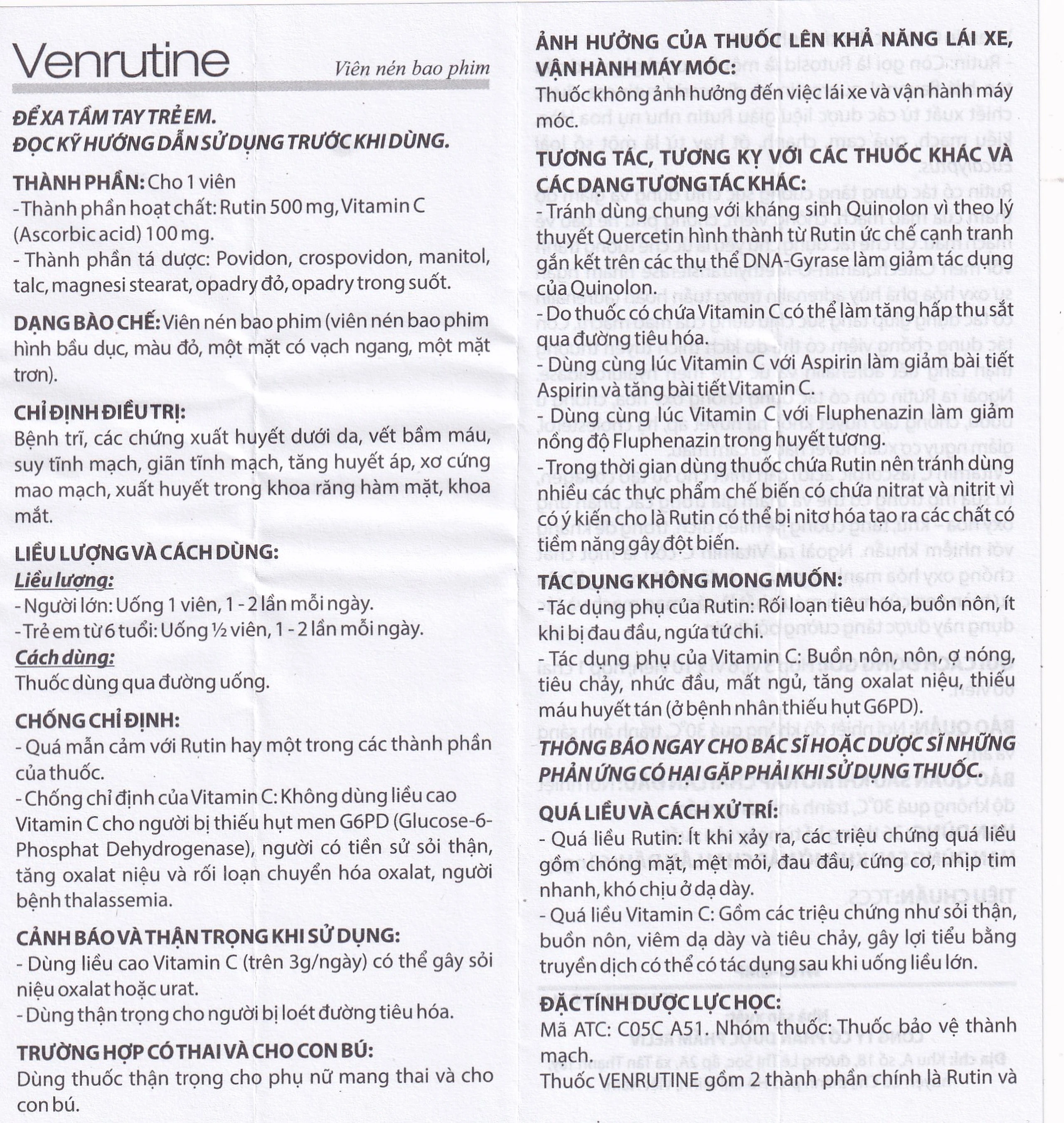 Thuốc Venrutine Reliv điều trị bệnh trĩ, các chứng xuất huyết dưới da, vết bầm máu (3 vỉ x 10 viên)