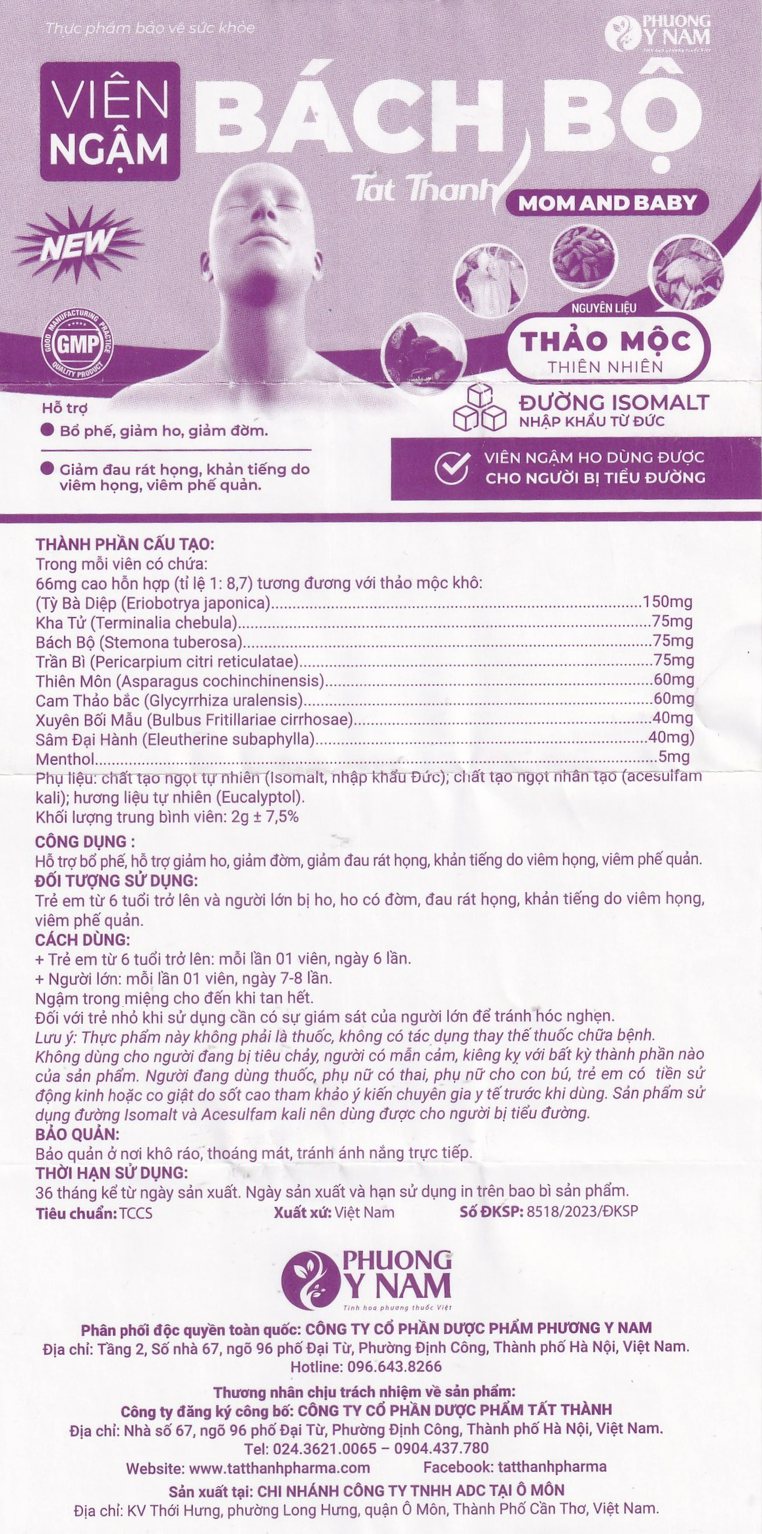 Viên ngậm Bách Bộ Momandbaby 5 vỉ x 4 viên