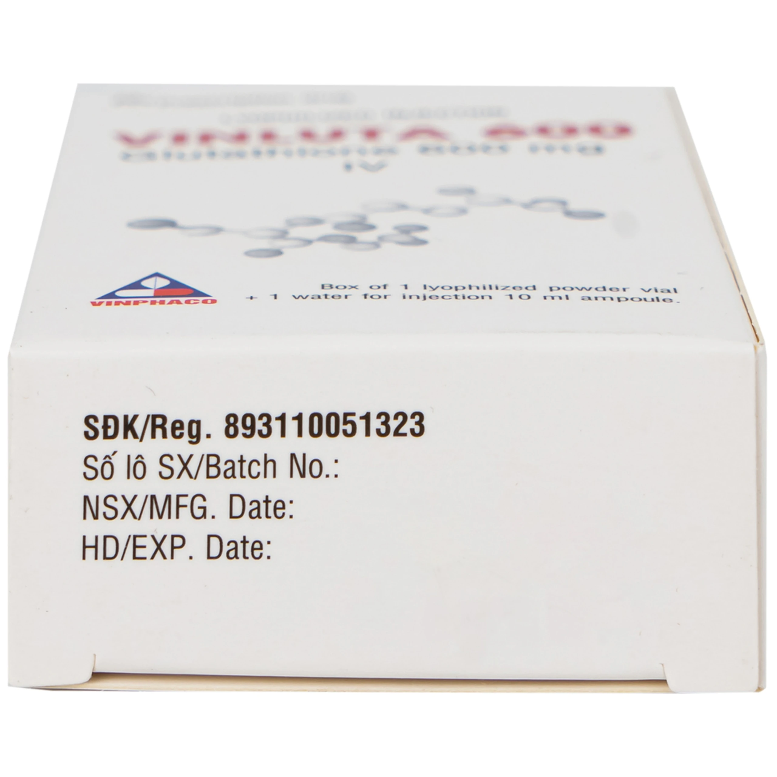 Thuốc tiêm Vinluta 600 Vinphaco giảm độc tính của xạ trị và hóa chất điều trị ung thư (1 lọ bột + 1 ống nước cất tiêm 10ml)