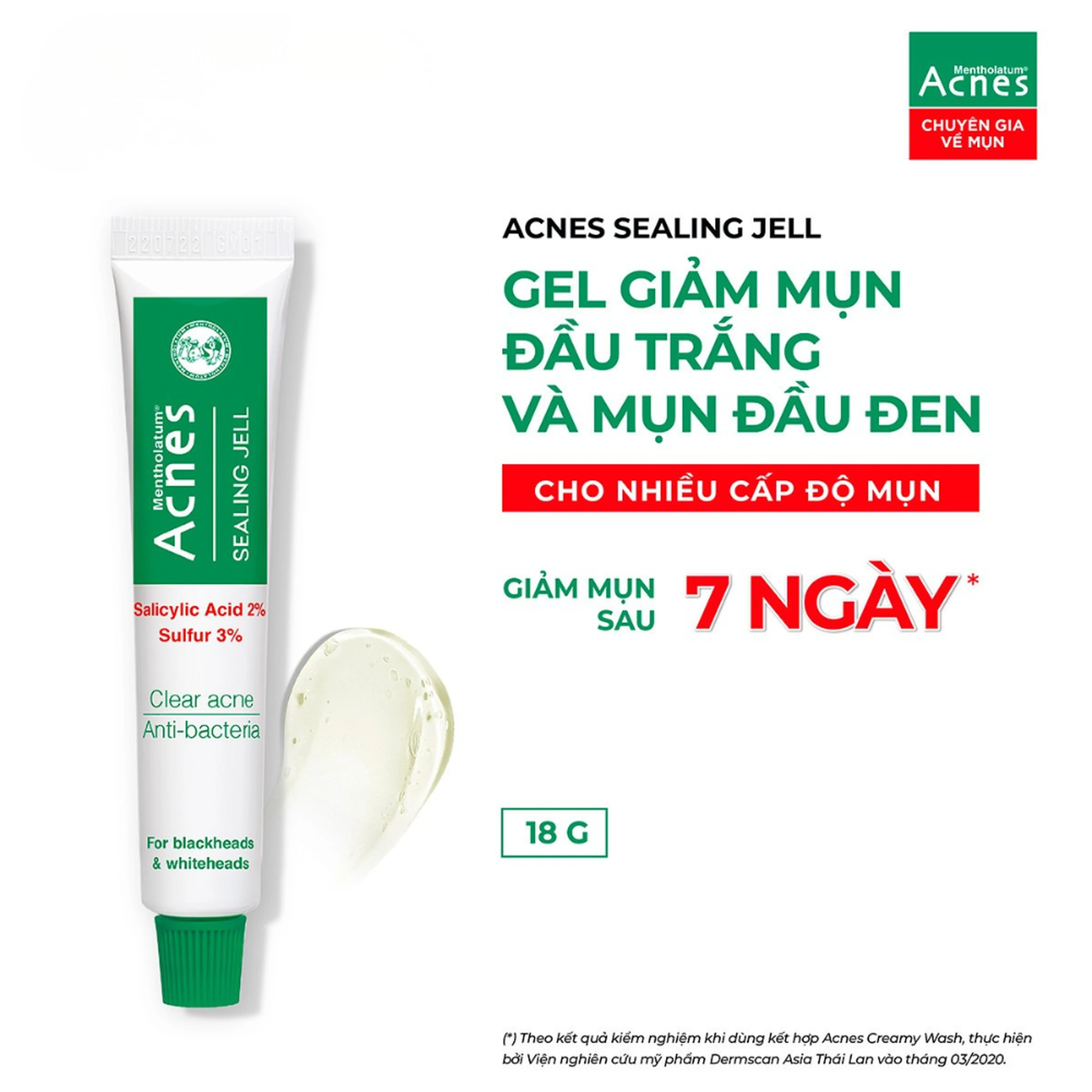Gel giảm mụn đầu trắng và mụn đầu đen Acnes Sealing Jell Rohto (18g) 2