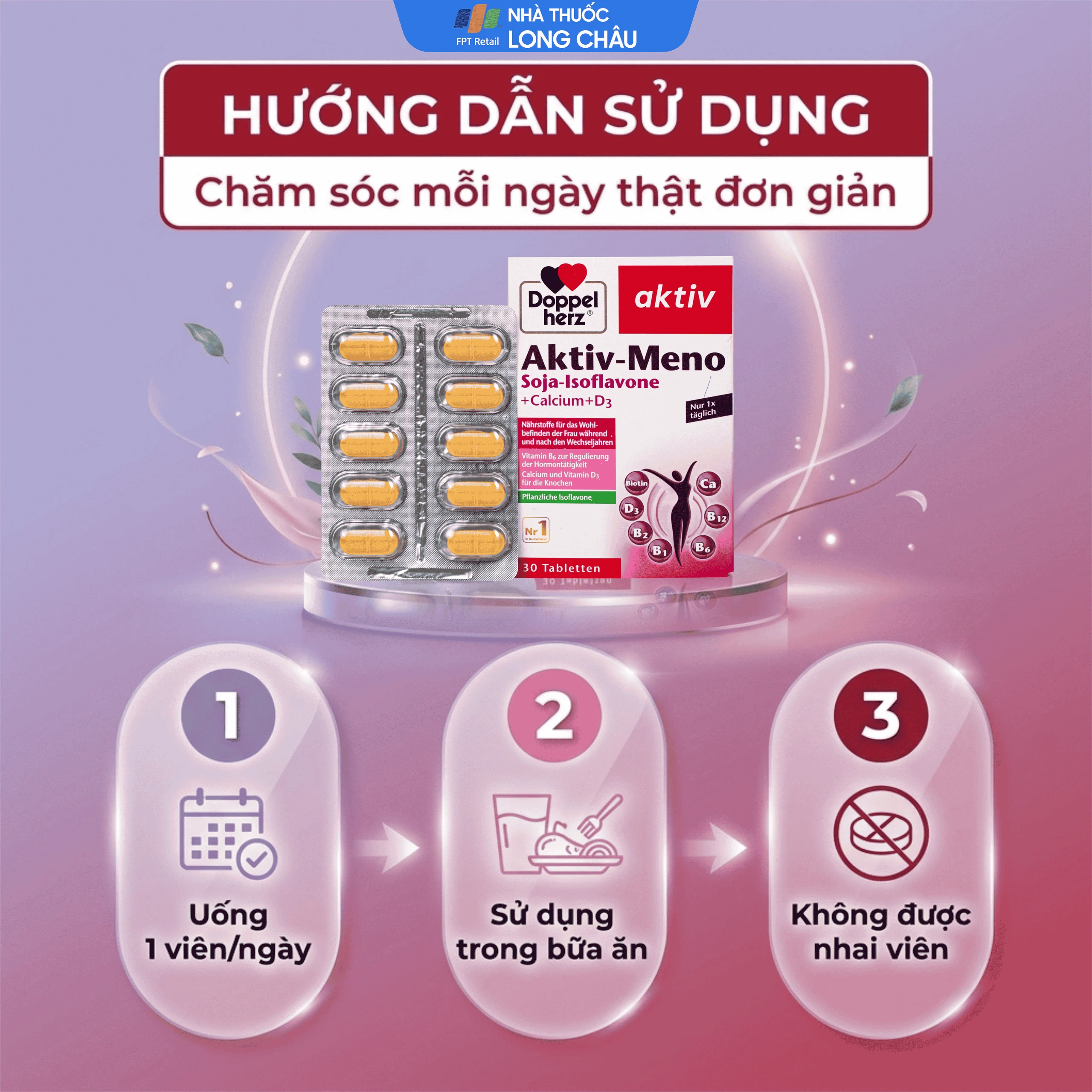 Viên uống hỗ trợ cải thiện nội tiết tố cho phụ nữ tiền mãn kinh Doppelherz Aktiv-Meno (Hộp 30 viên) 5