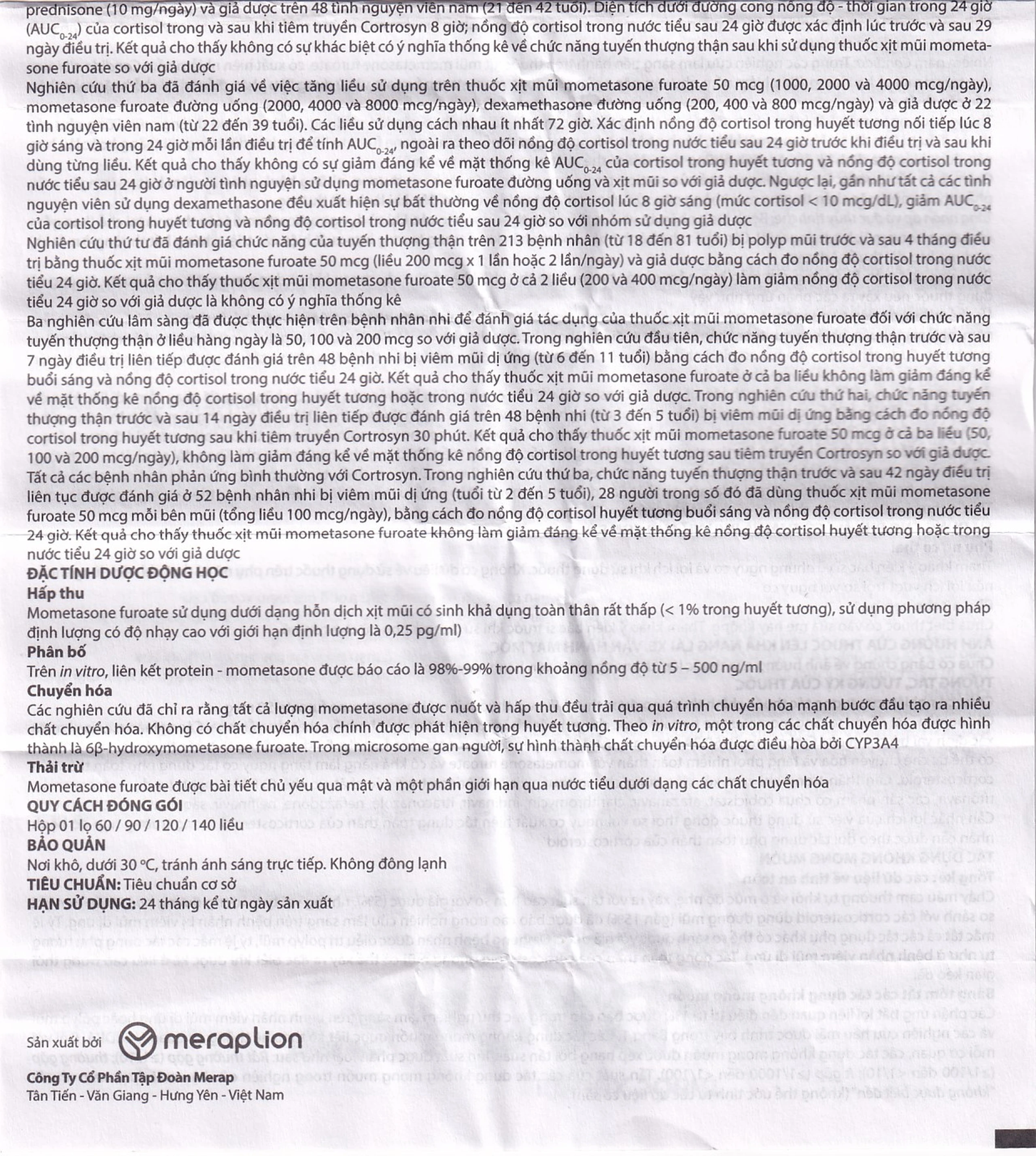 Thuốc xịt mũi Adacast Meraplion điều trị viêm mũi dị ứng, sung huyết và mất mùi, viêm mũi xoang (60 liều)