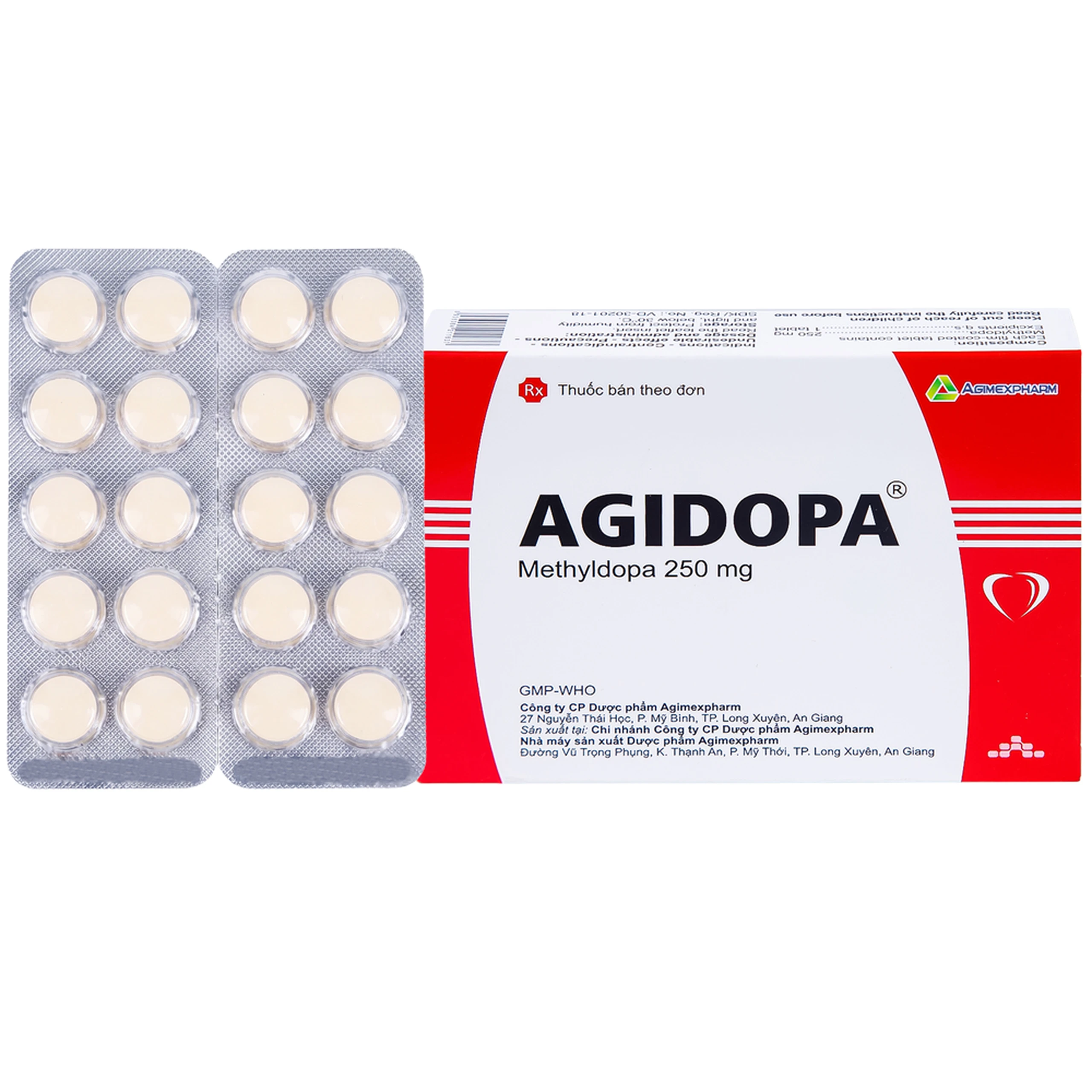 Thuốc Agidopa Agimexpharm điều trị tăng huyết áp (2 vỉ x 10 viên) 1