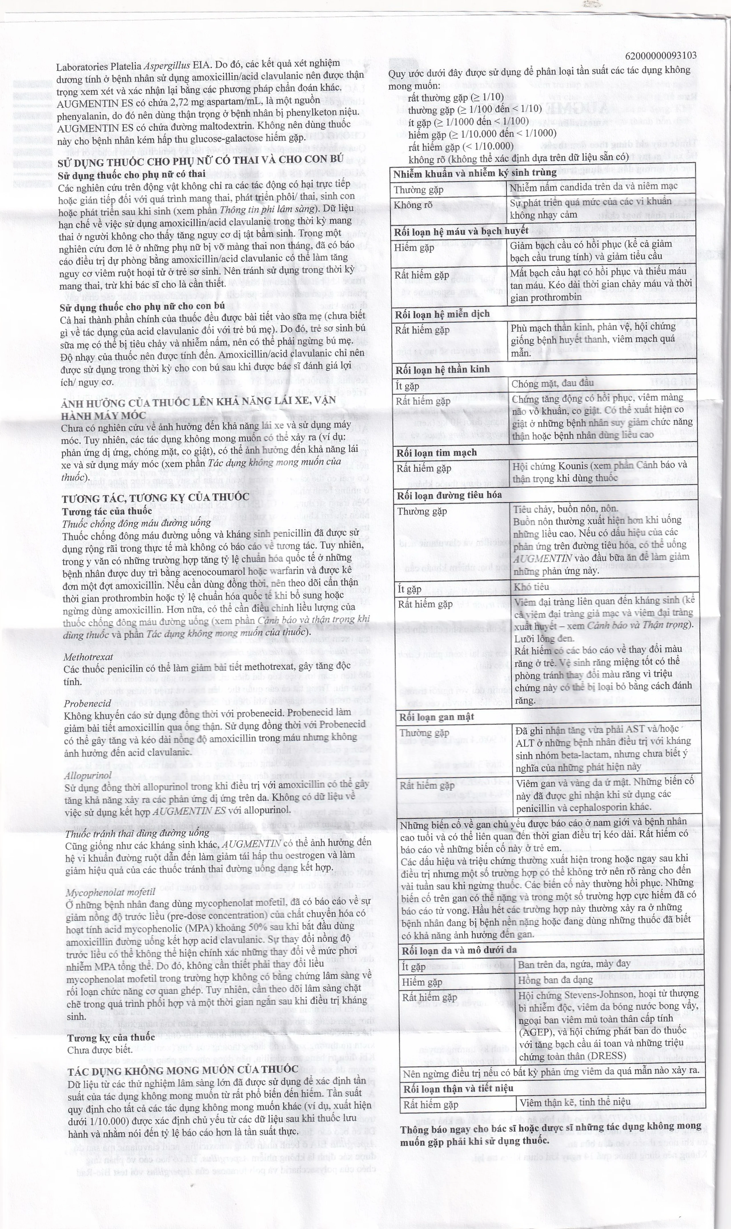 Bột pha hỗn dịch uống Augmentin ES GSK điều trị các nhiễm trùng do vi khuẩn gây ra ở trẻ (50ml)