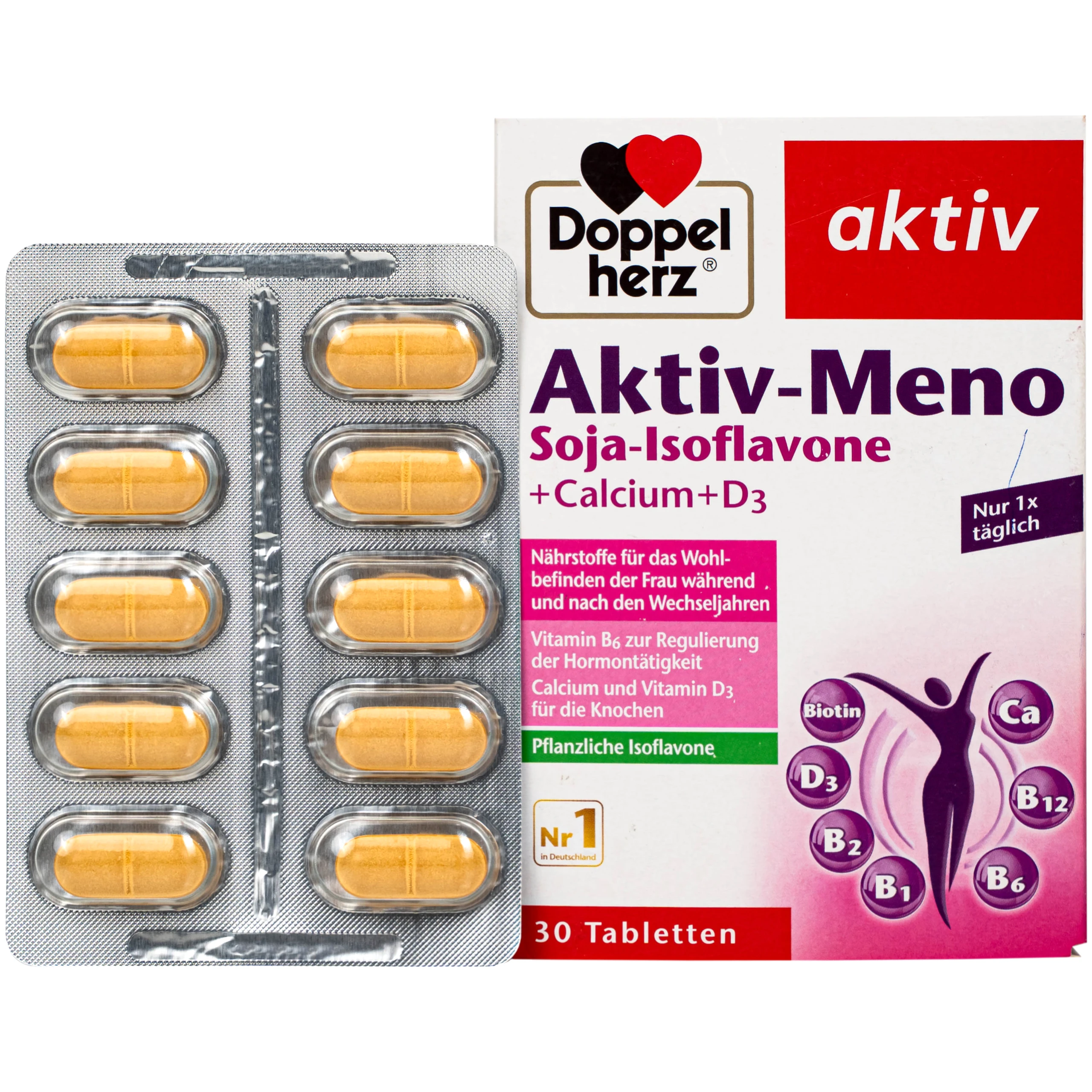 Viên uống hỗ trợ cải thiện nội tiết tố cho phụ nữ tiền mãn kinh Doppelherz Aktiv-Meno (Hộp 30 viên)