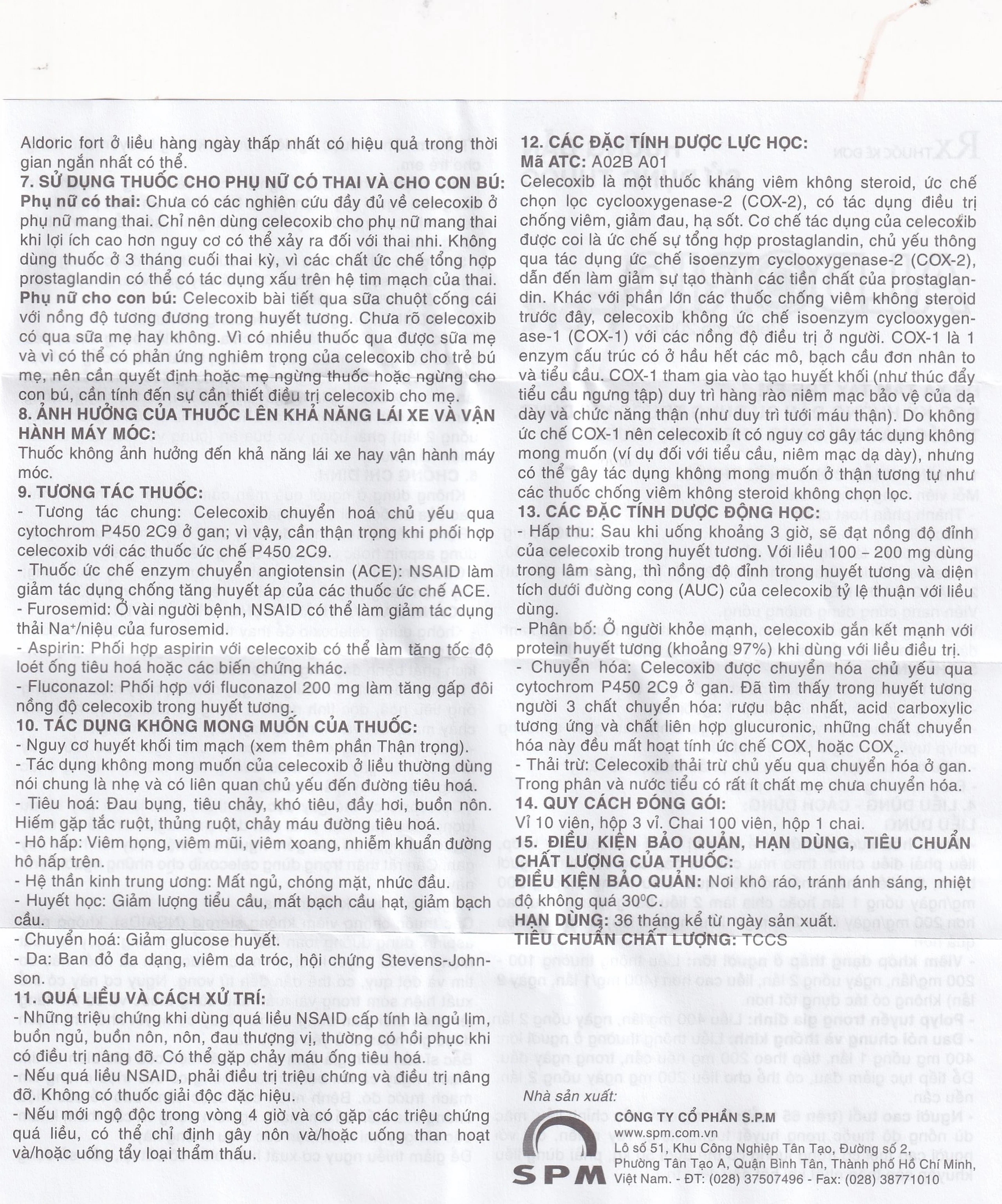 Thuốc Aldoric Fort 200mg S.P.M điều trị thoái hóa khớp, viêm khớp (3 vỉ x 10 viên)