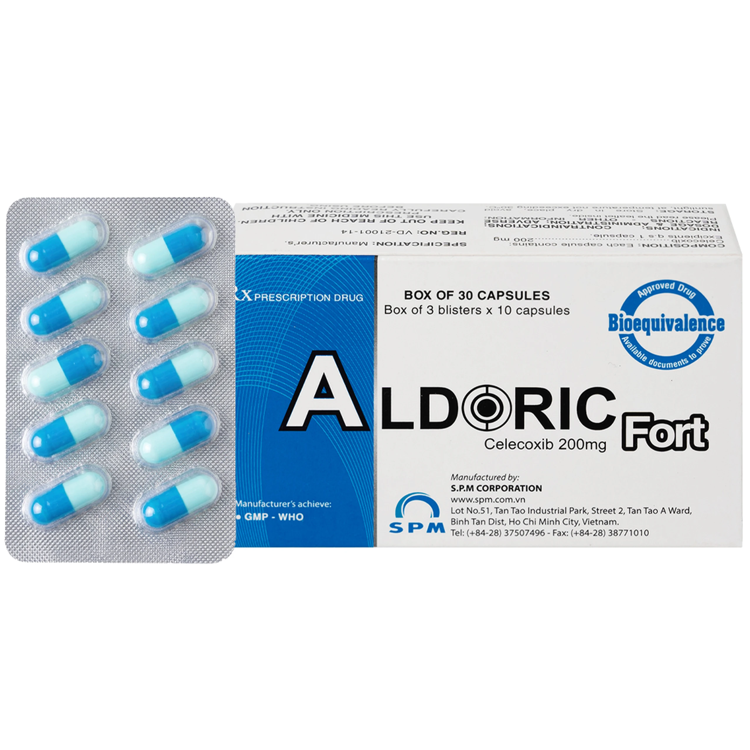 Thuốc Aldoric Fort 200mg S.P.M điều trị thoái hóa khớp, viêm khớp (3 vỉ x 10 viên) 1