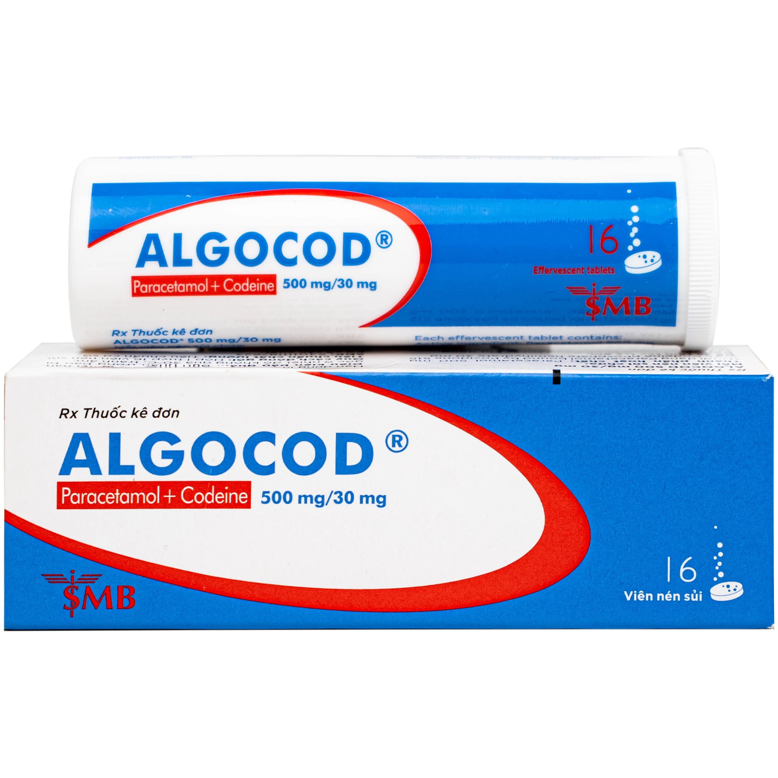 Viên sủi Algocod Codeine 500mg/30mg SMB giảm đau cấp tính ở mức độ trung bình (1 tuýp x 16 viên) 1