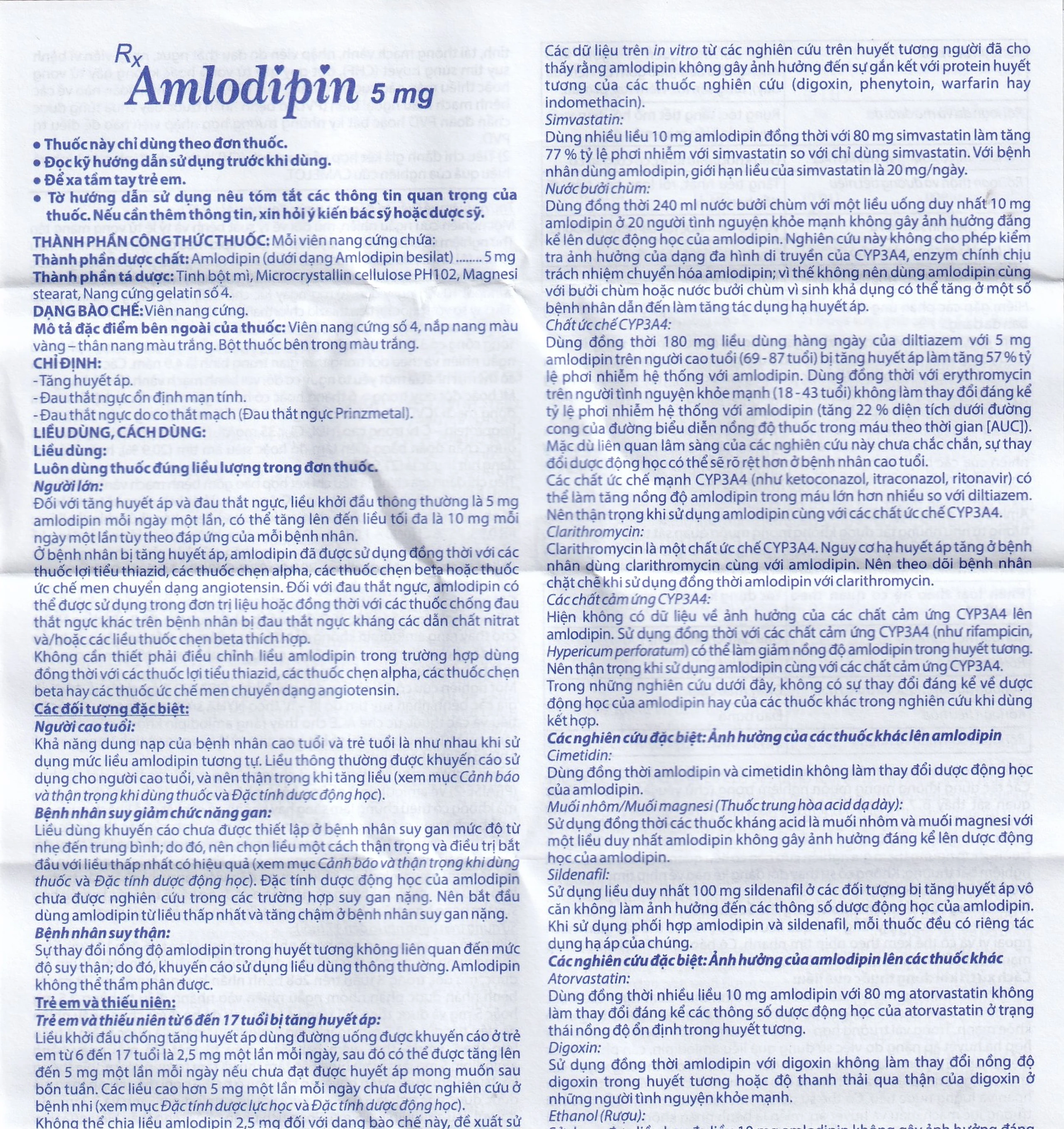 Thuốc Amlodipin 5mg Domesco điều trị tăng huyết áp, đau thắt ngực (3 vỉ x 10 viên)