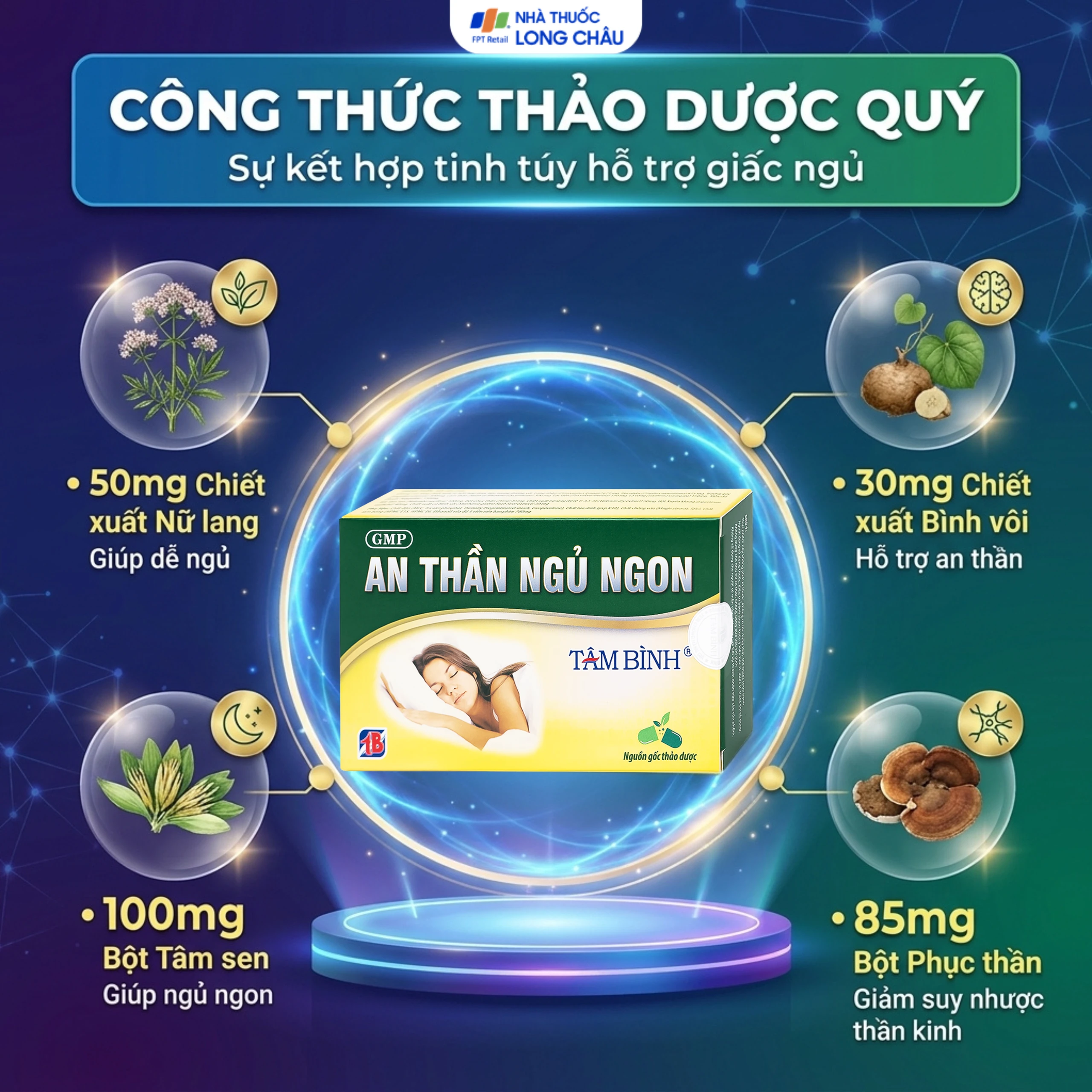 Viên hỗ trợ an thần giảm mất ngủ An Thần Ngủ Ngon (2 vỉ x 10 viên) 3