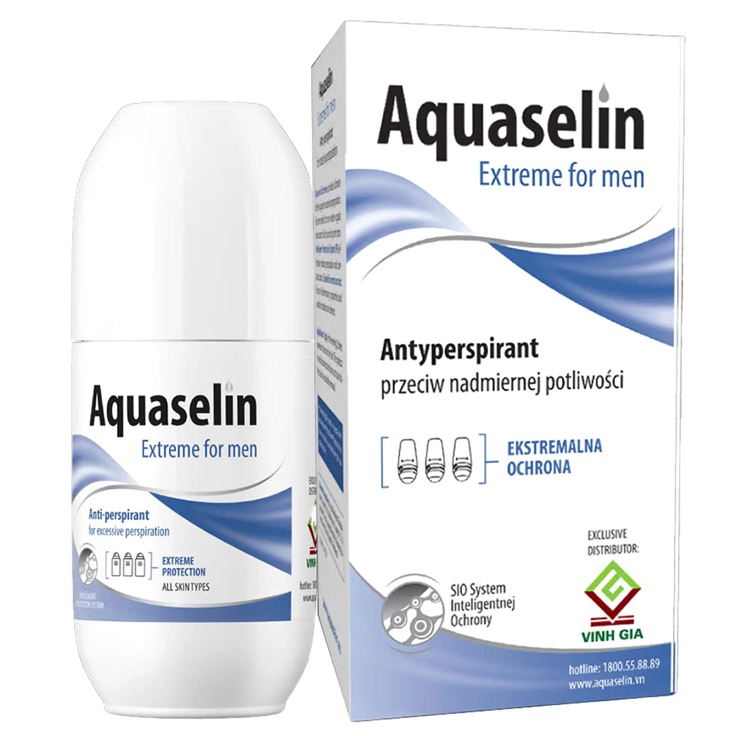 Lăn khử mùi Aquaselin Extreme for Men giúp khử mùi cơ thể dành cho nam (50ml)