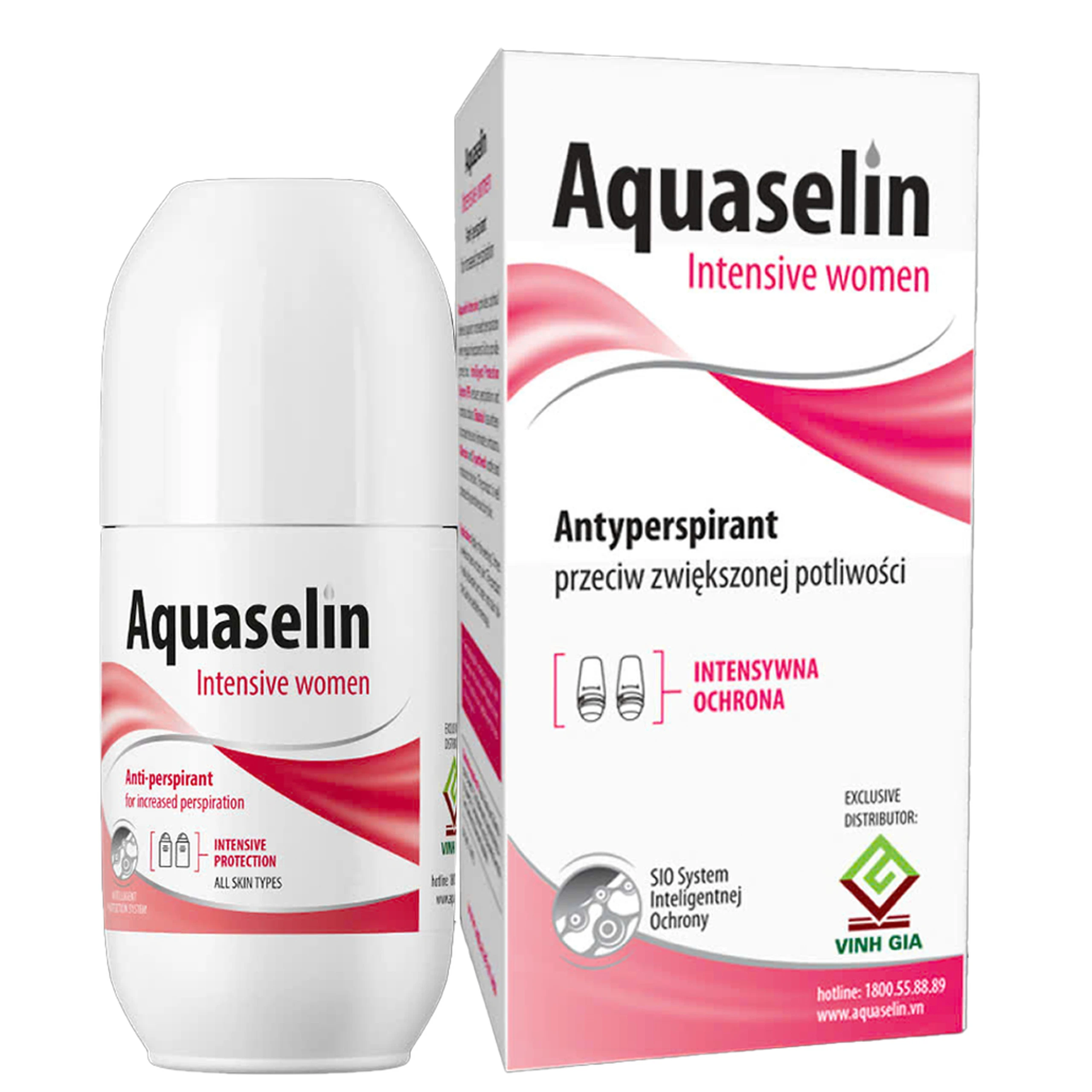 Lăn khử mùi giảm tiết mồ hôi cho nữ Aquaselin Intensive Women 50ml