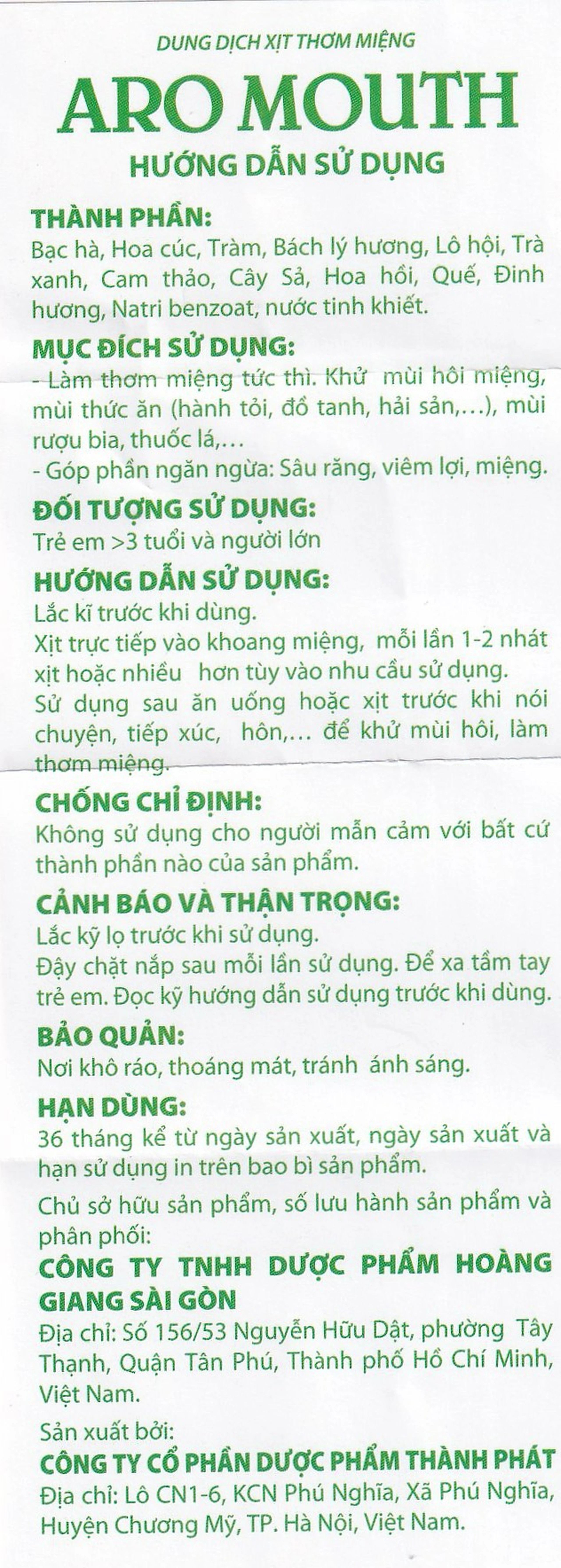 Xịt thơm miệng Aro Mouth 10ml giúp khử mùi hôi miệng, giảm sâu răng, viêm lợi